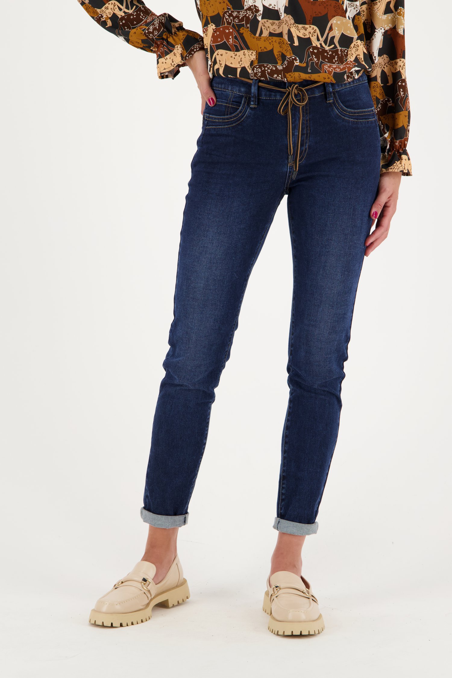 radicaal Pittig compact Donkerblauwe jeans - slim fit van Geisha | 9696663 | e5