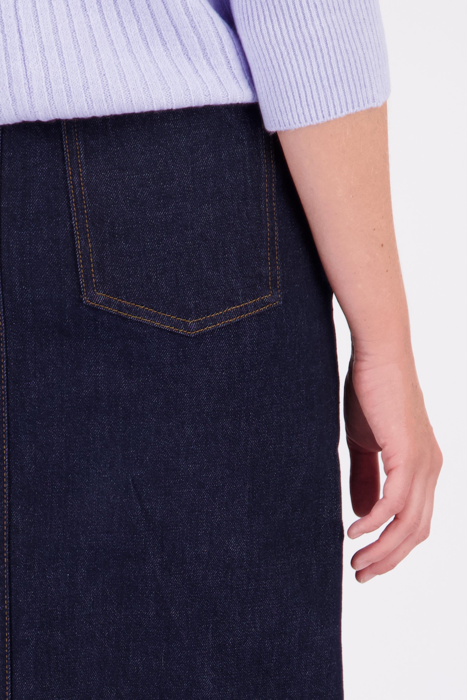 Detail van Donkerblauwe jeansrok door Libelle voor Dames