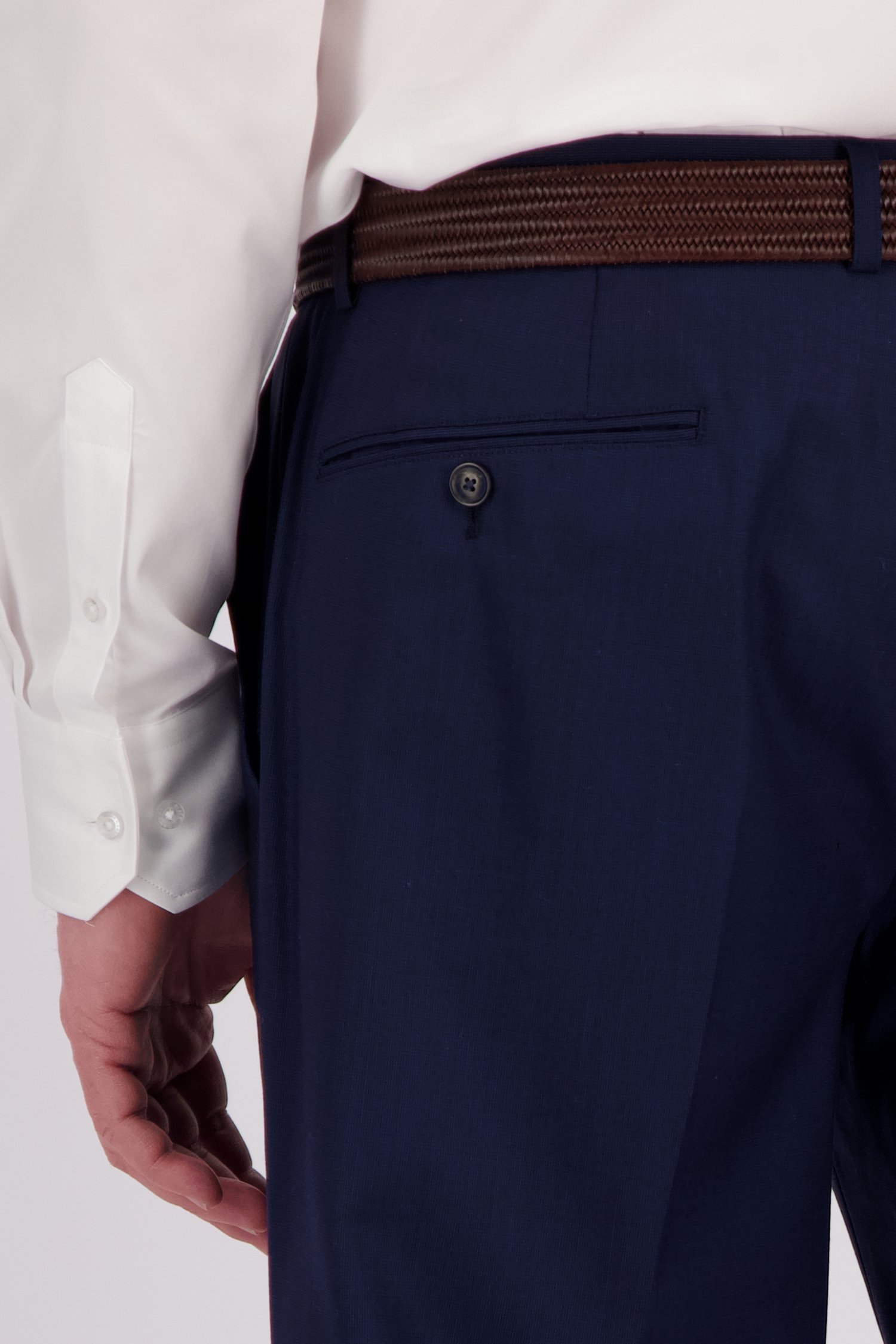 Detail van Donkerblauwe kostuumbroek - Comfort fit door Dansaert Black voor Heren