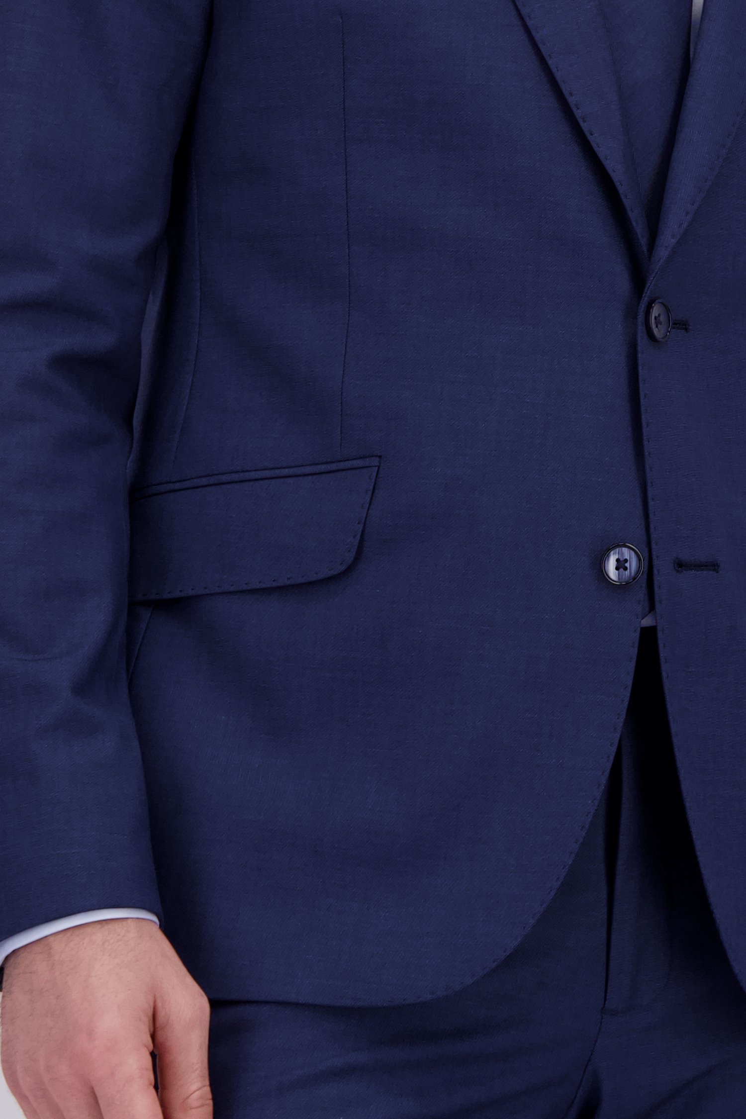 Detail van Donkerblauwe kostuumvest - Slim fit door Dansaert Black voor Heren