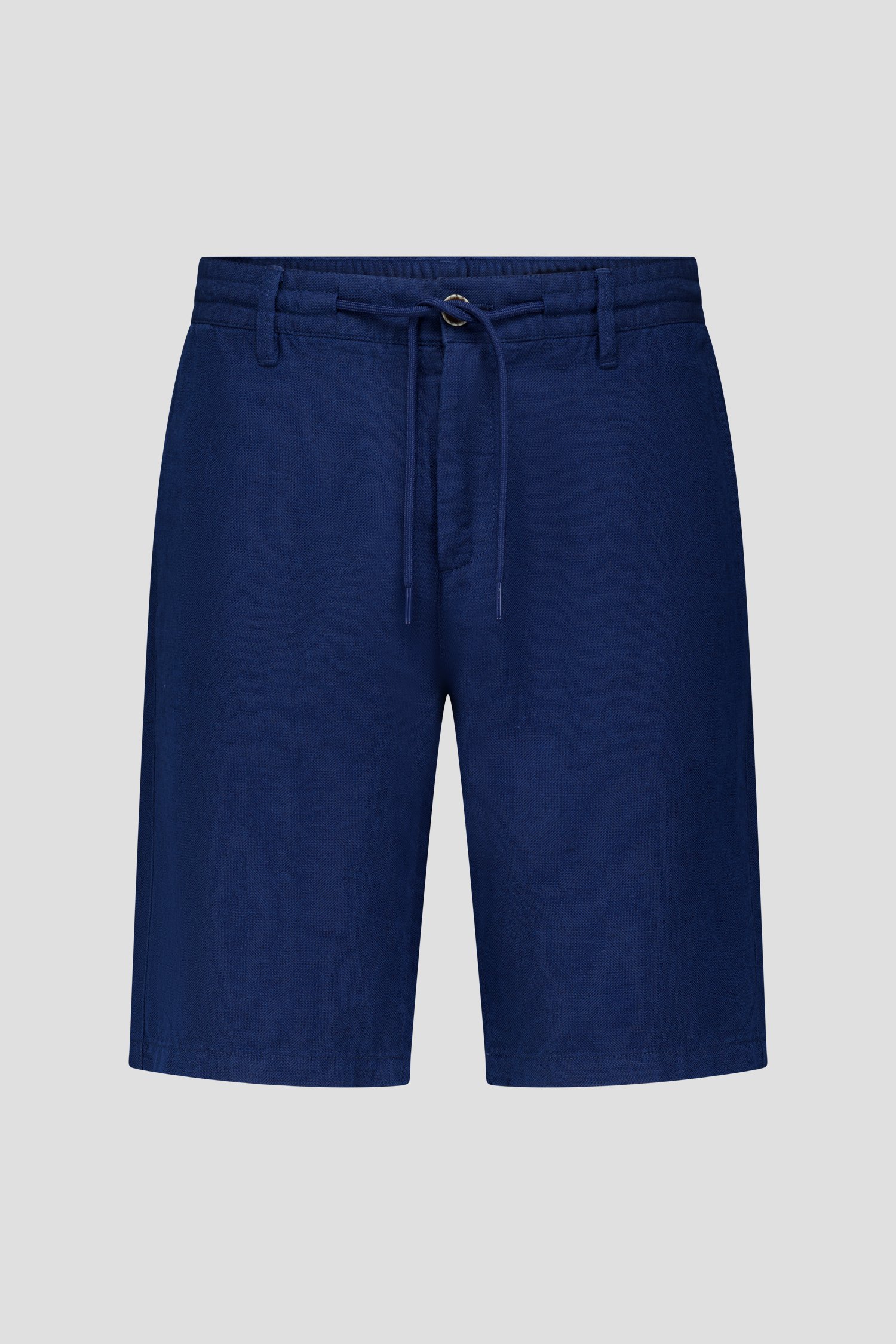 Productfoto 2 van Donkerblauwe linnen bermuda met elastische taille door Upper East voor Heren