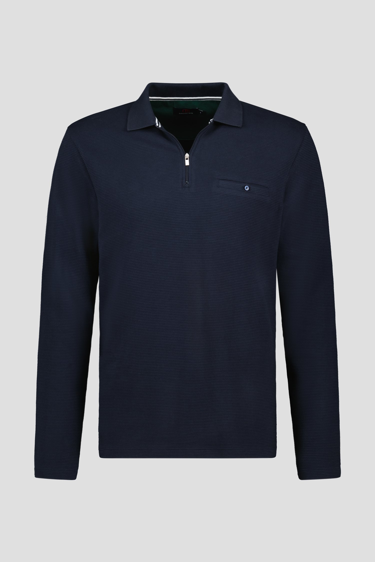 Donkerblauwe polo met geribbelde textuur van Dansaert Blue voor Heren