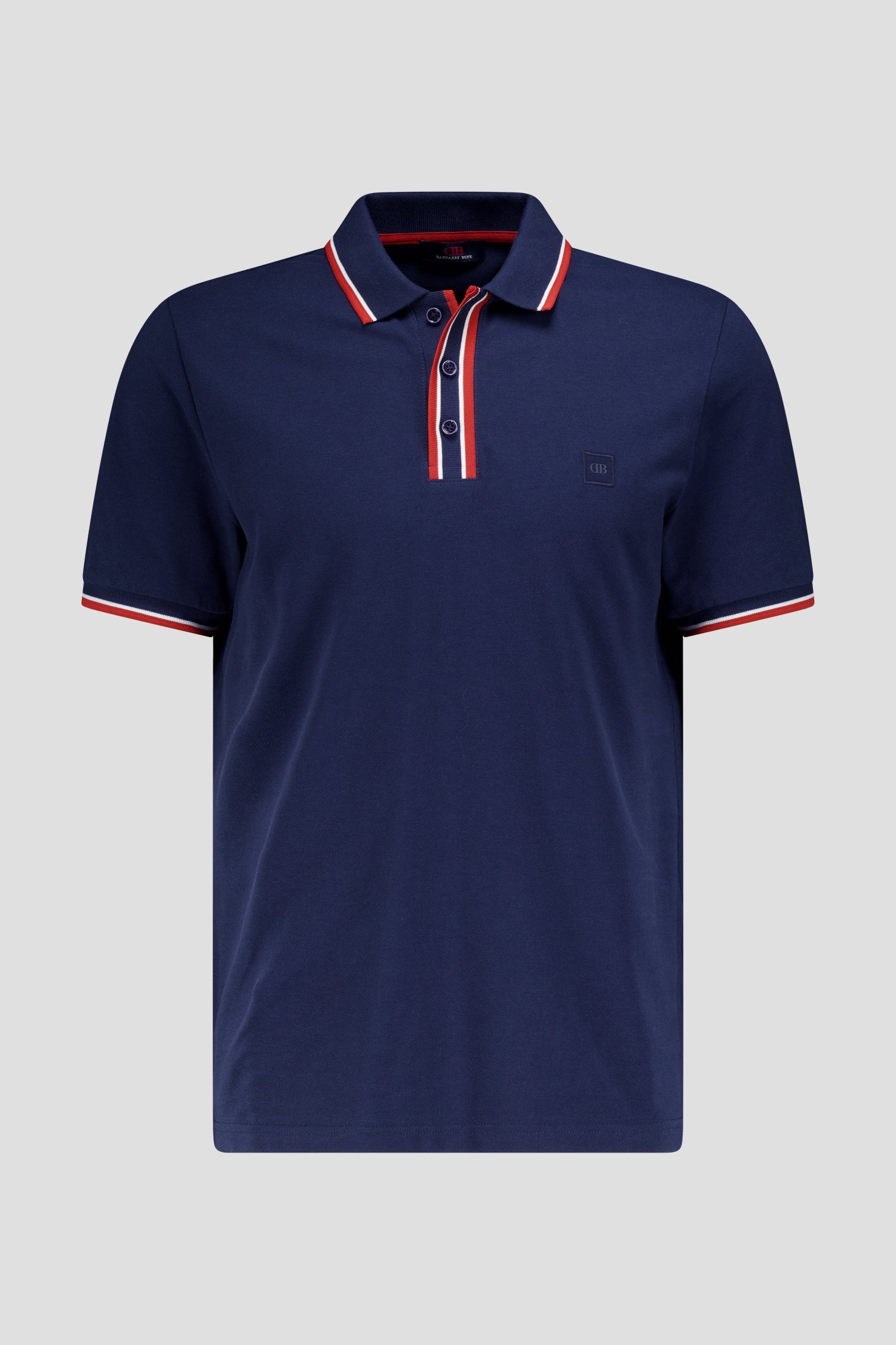 Donkerblauwe polo met rood accent van Dansaert Blue voor Heren