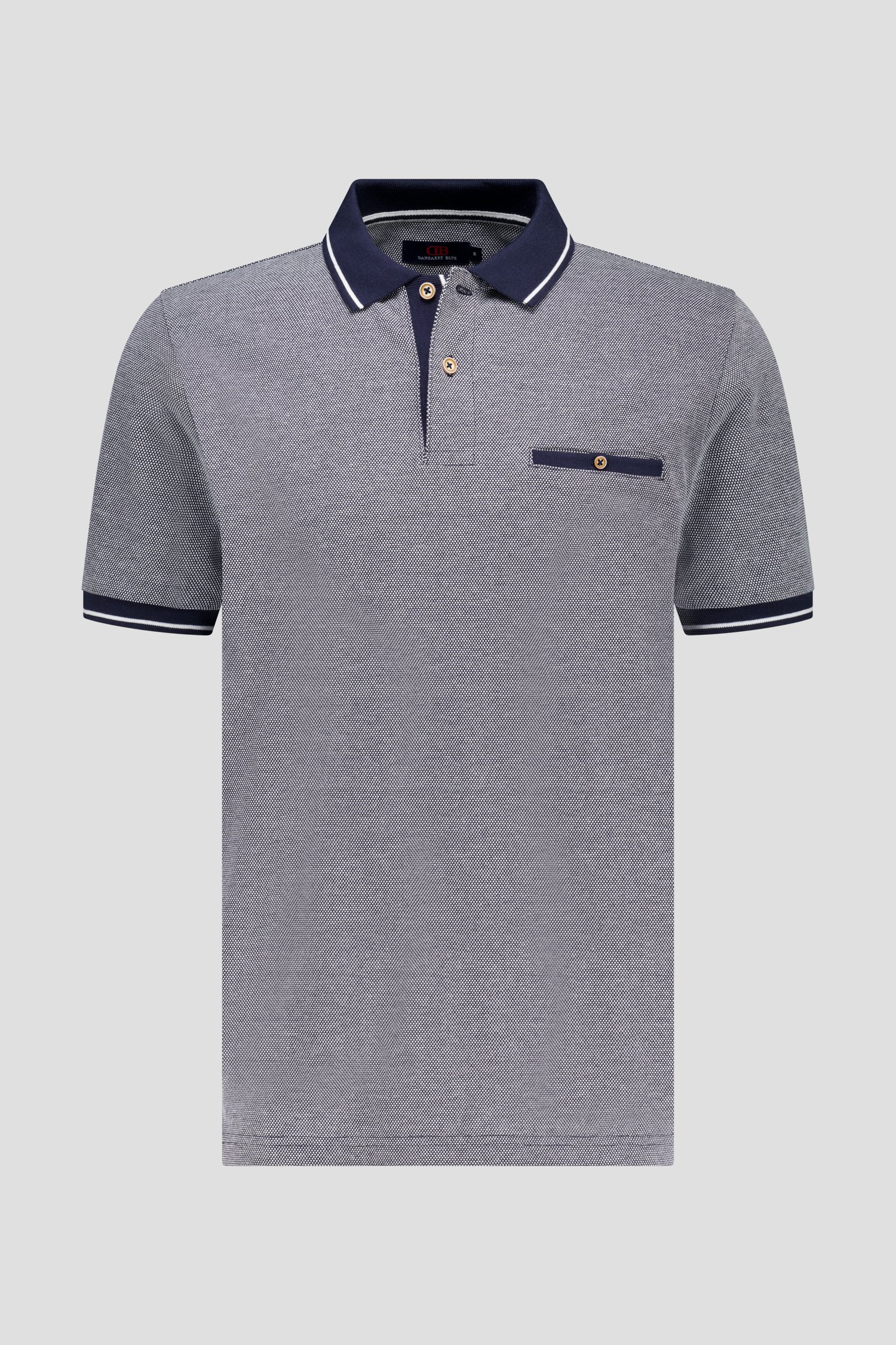 Donkerblauwe polo met streep in de kraag van Dansaert Blue voor Heren