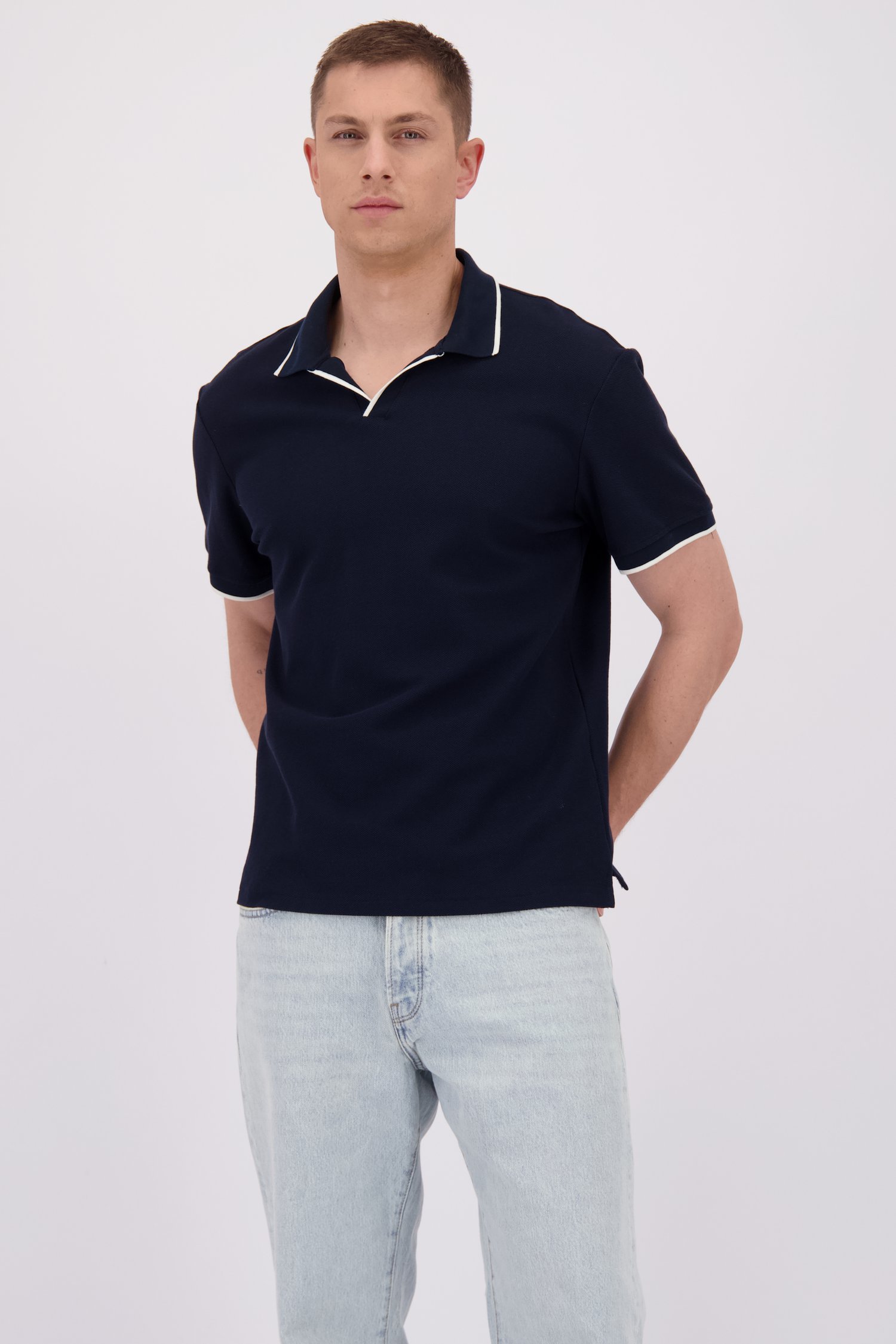 Voorkant van Donkerblauwe polo  door Only & Sons voor Heren