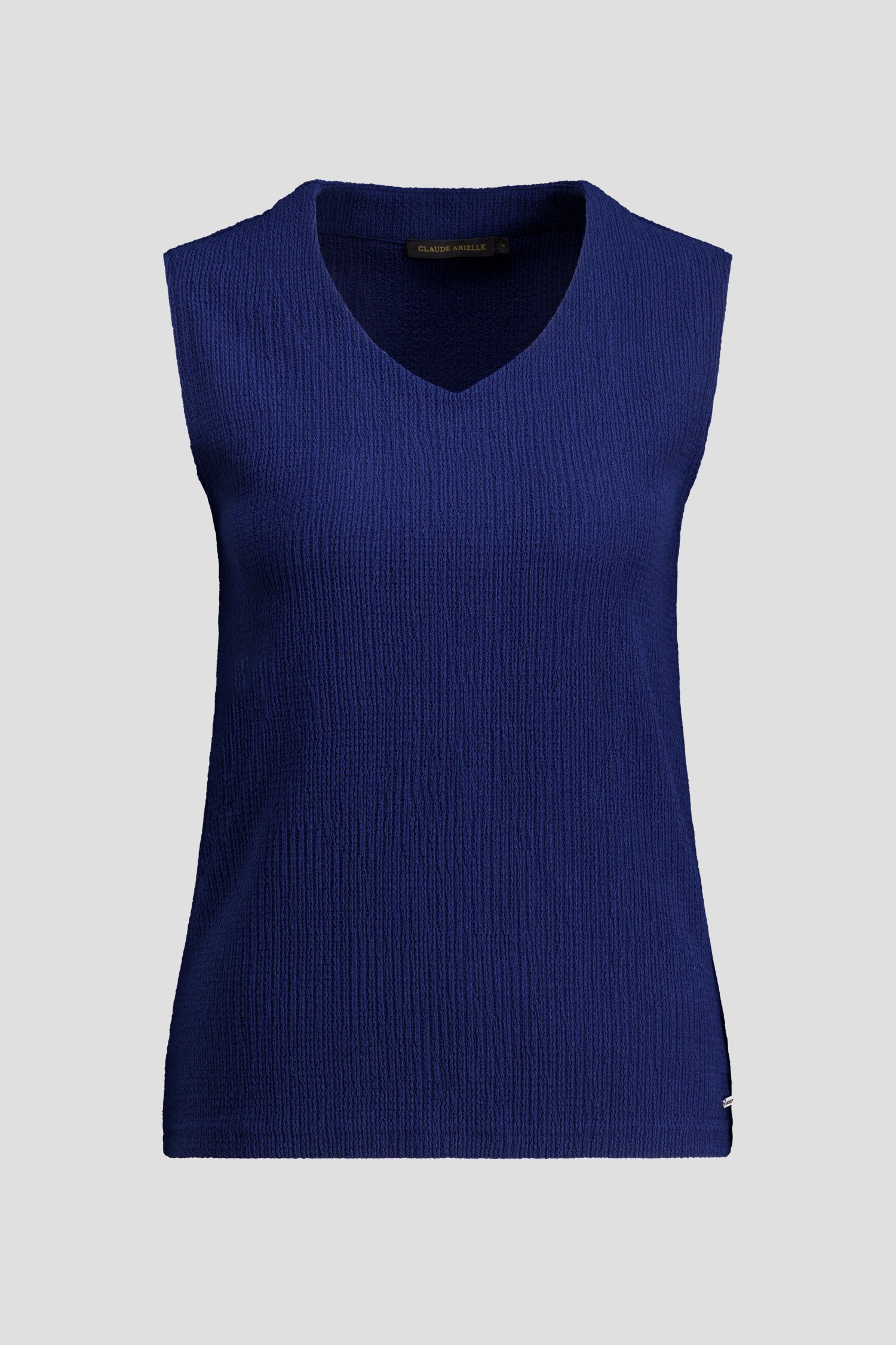 Productfoto 1 van Donkerblauwe top in structuurstof door Claude Arielle voor Dames