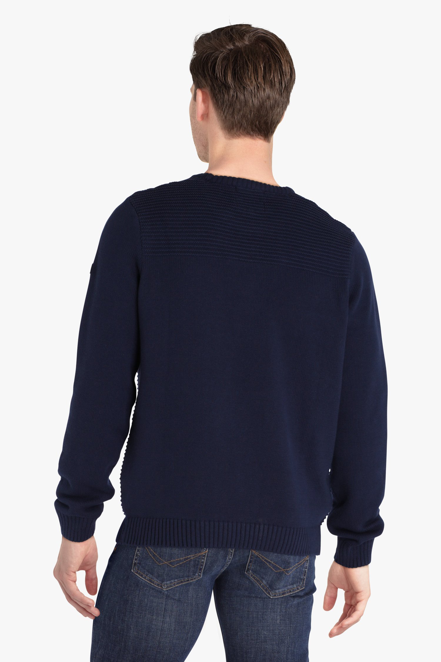 Donkerblauwe trui met patroon van Ravøtt voor Heren