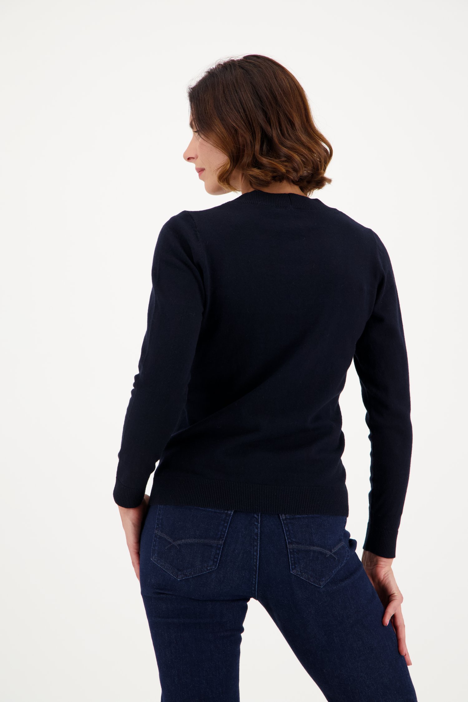 Donkerblauwe trui met V-hals van Claude Arielle voor Dames