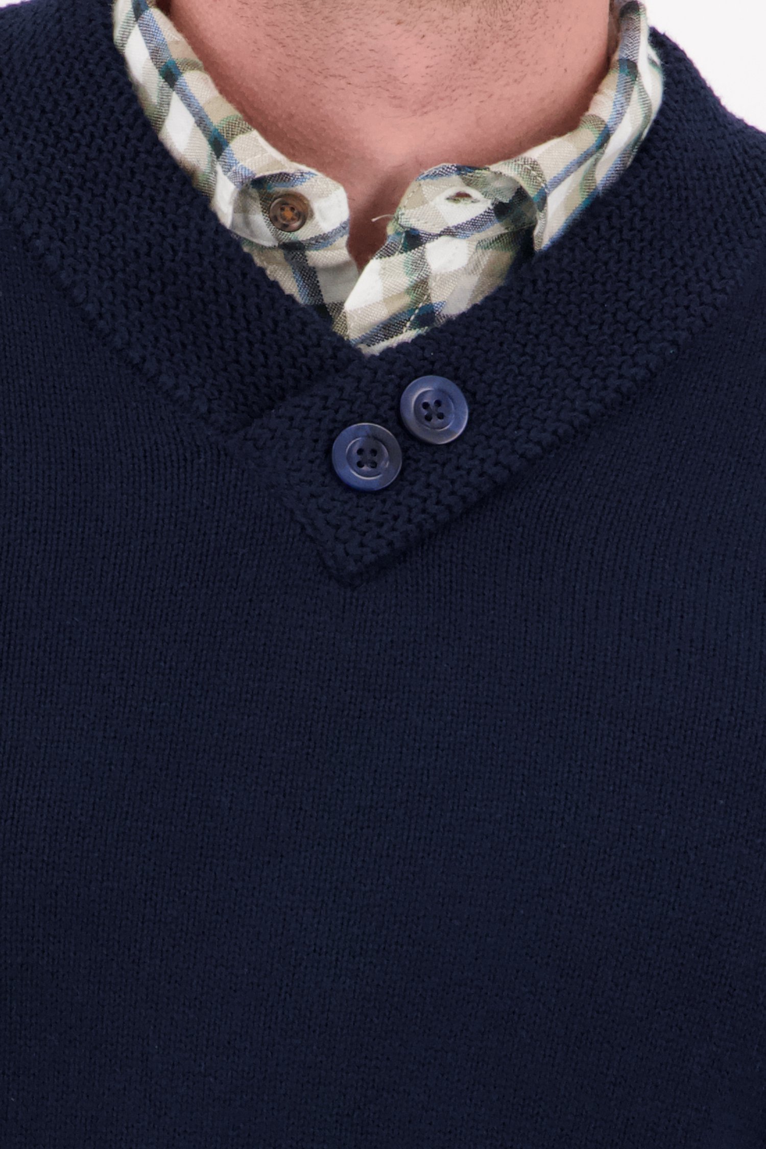 Donkerblauwe trui met V-hals van Ravøtt voor Heren