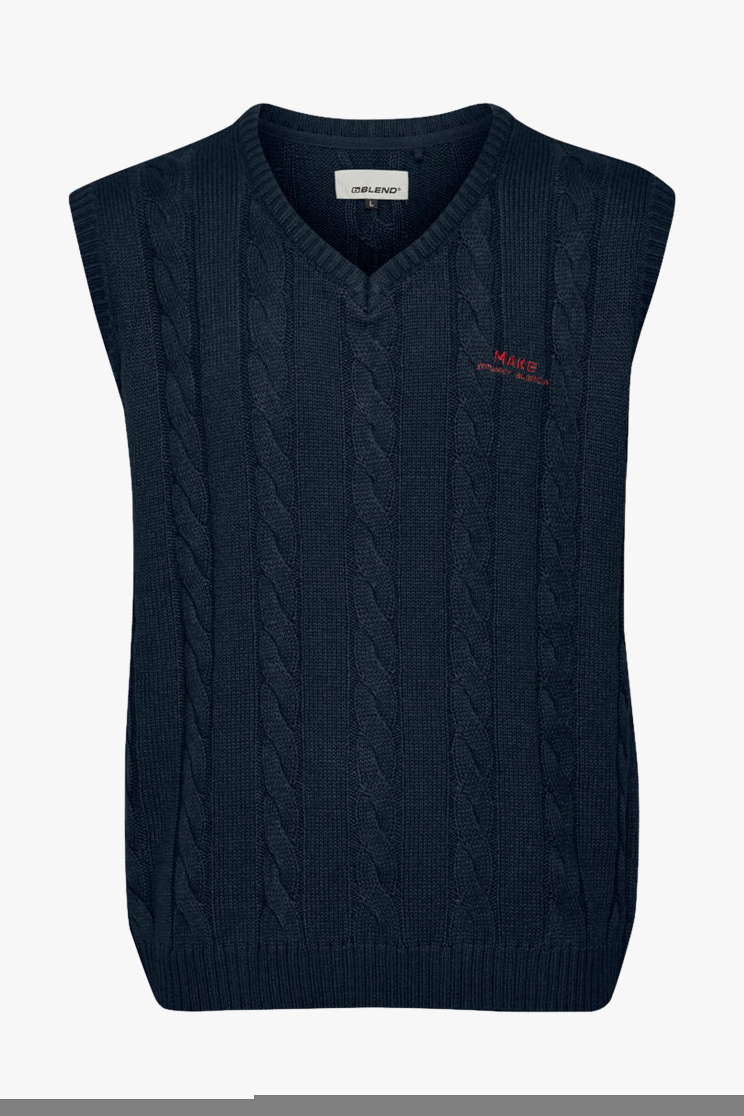 Werkgever verkwistend Onbepaald Donkerblauwe trui zonder mouwen met kabelmotief van Jefferson | 9733039 | e5