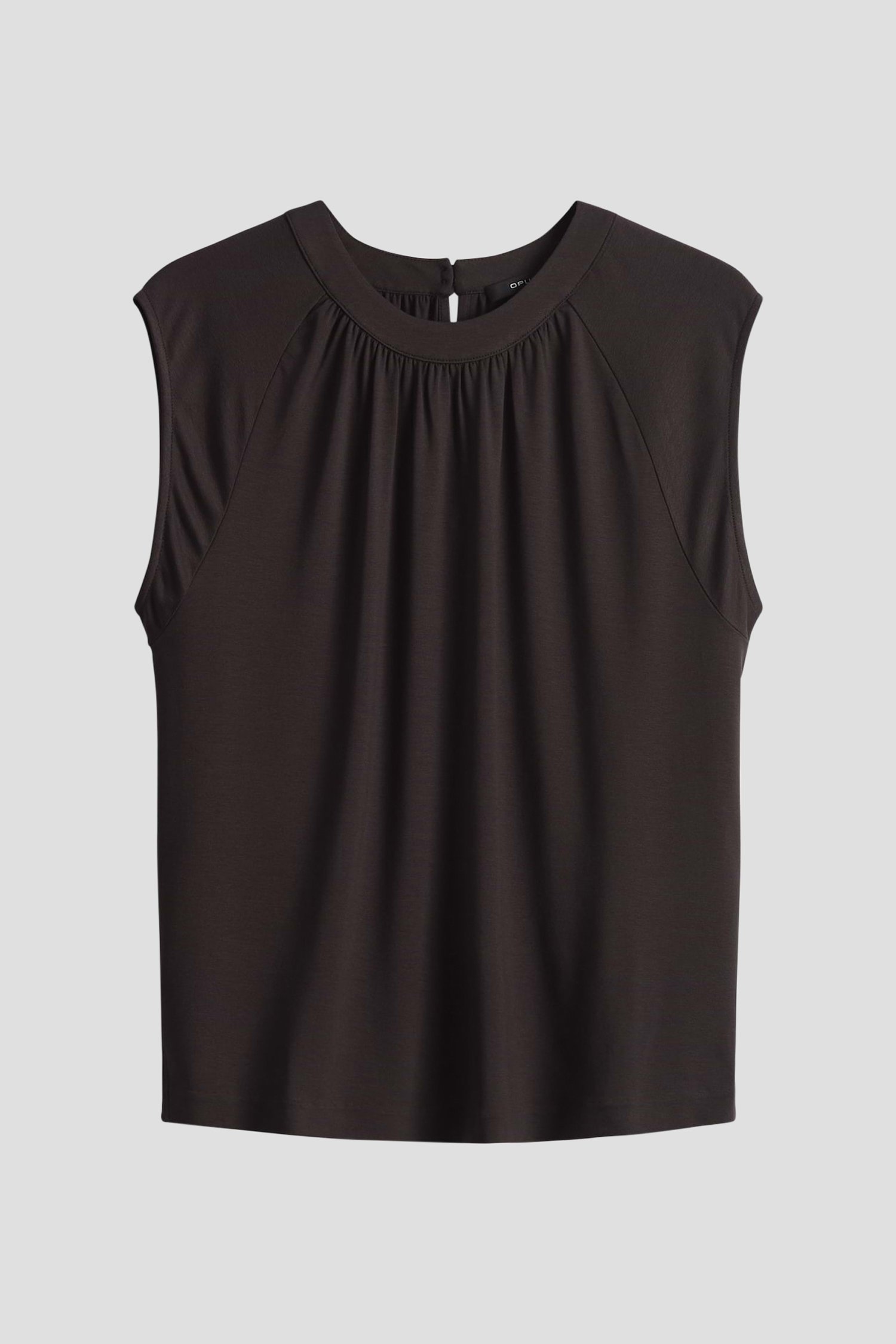 Donkerbruin T-shirt met plooitjes van Opus voor Dames