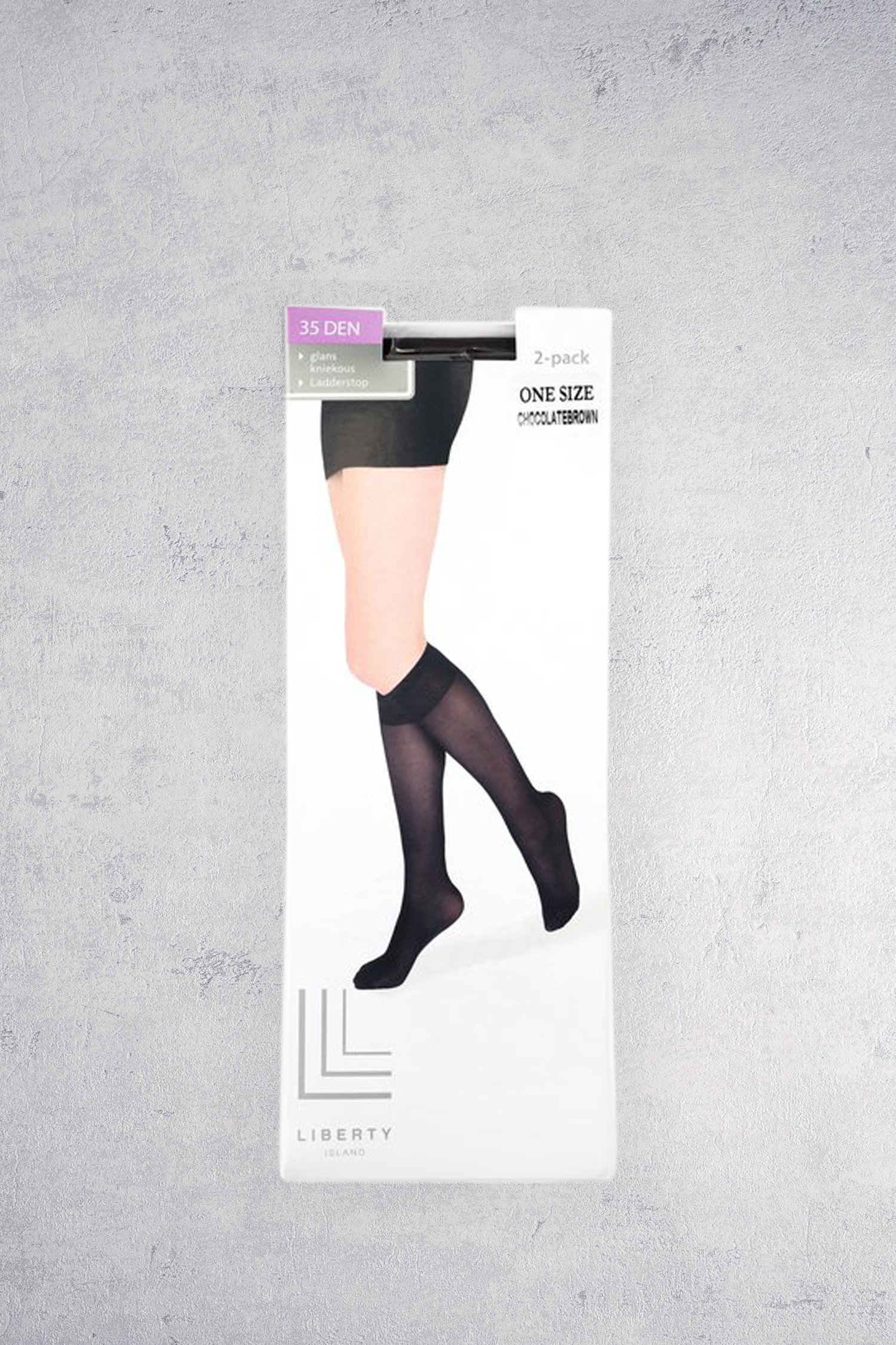 Productfoto 4 van Donkerbruine kniekousen - 35 den - 2 paar door Liberty Island voor Dames