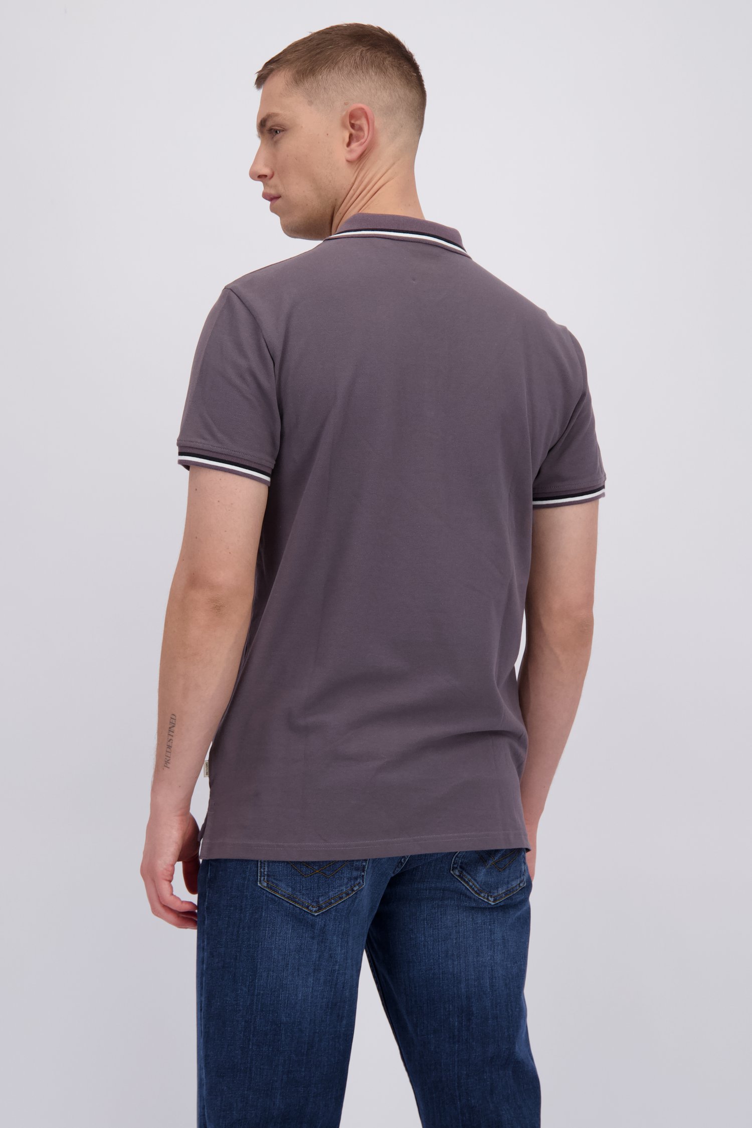 Achterkant van Donkerbruine polo  door Only & Sons voor Heren