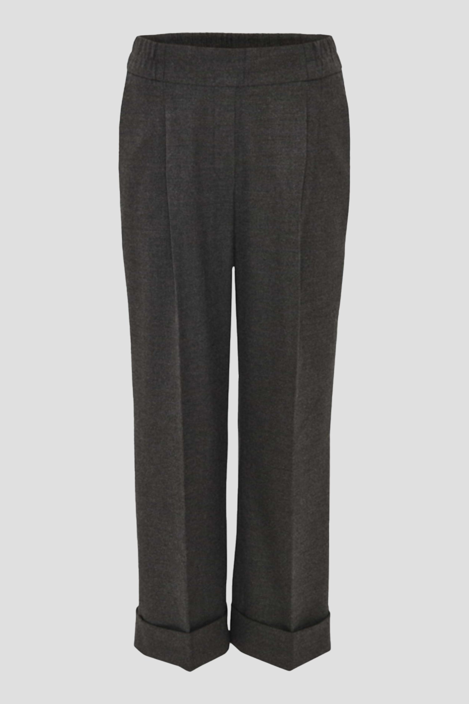 Donkergrijze fijngebreide broek van Opus voor Dames