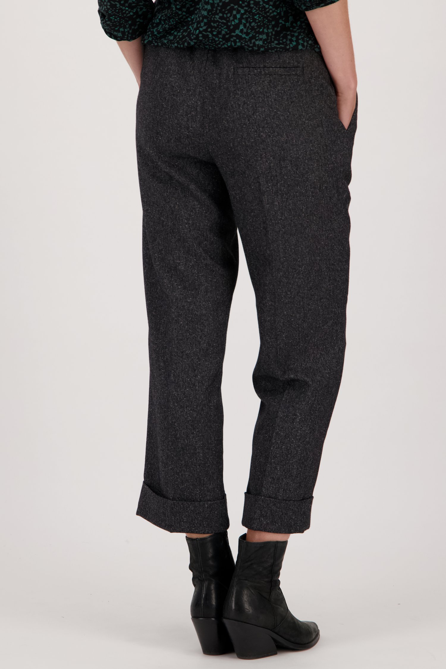 Donkergrijze geklede broek - 7/8 lengte van Opus voor Dames