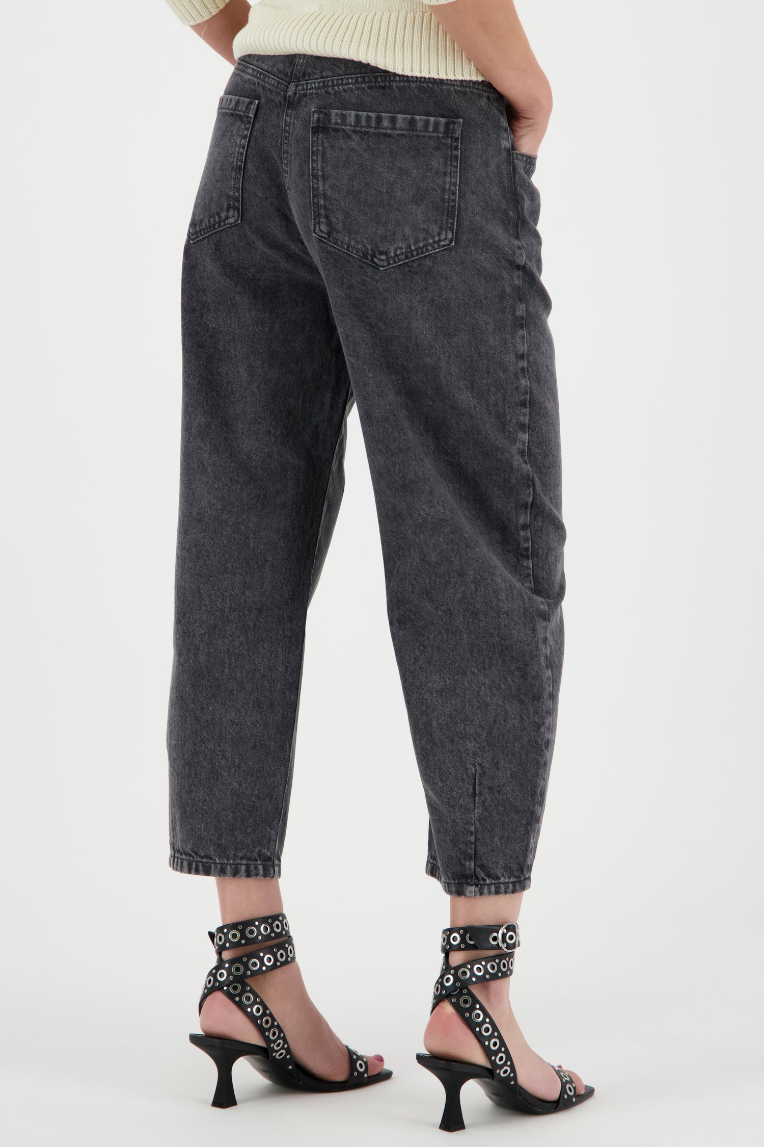 Donkergrijze jeans met hoge taille en ballon-fit van Louise voor Dames