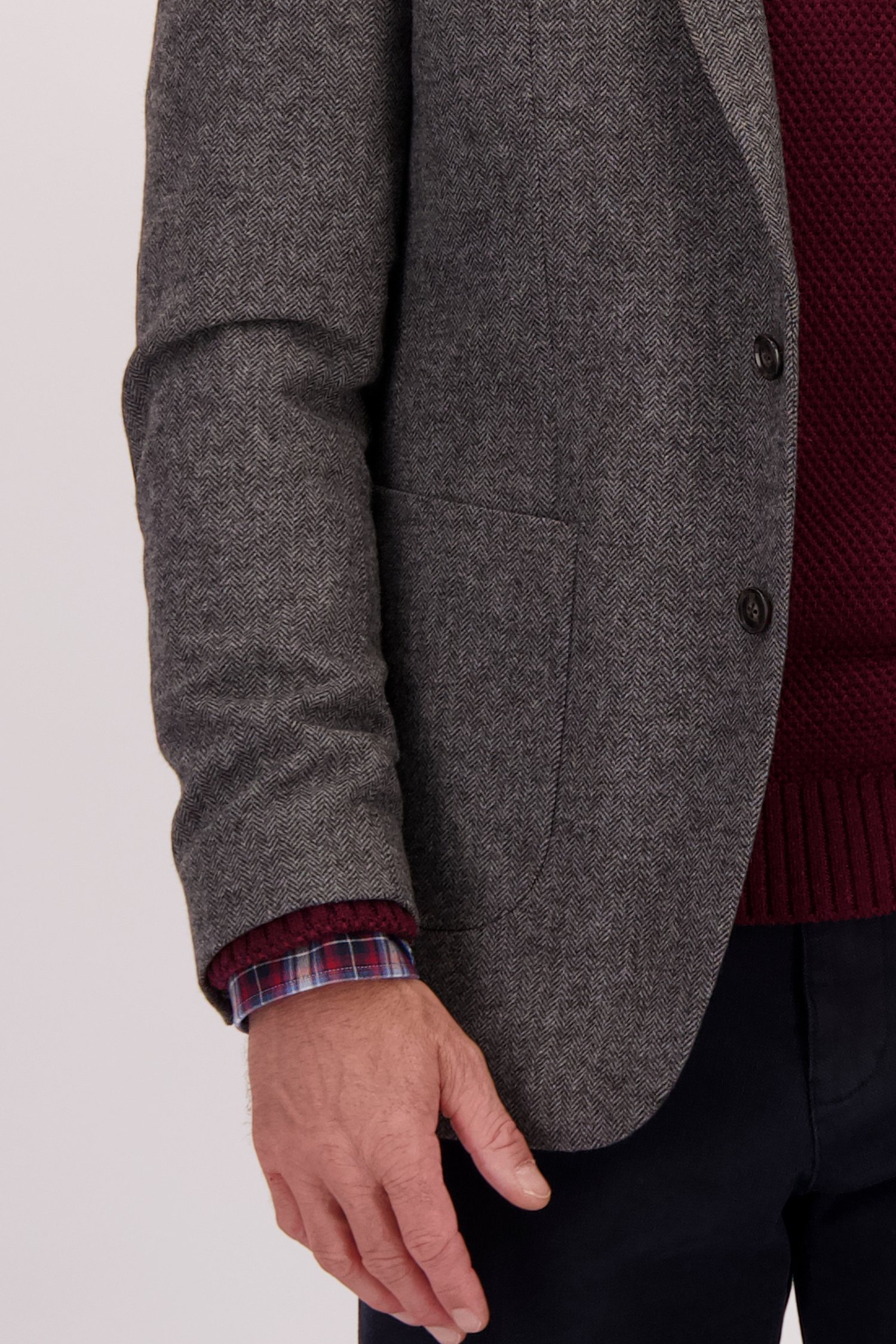 Detail van Donkergrijze kostuumvest - regular fit door Dansaert Blue voor Heren