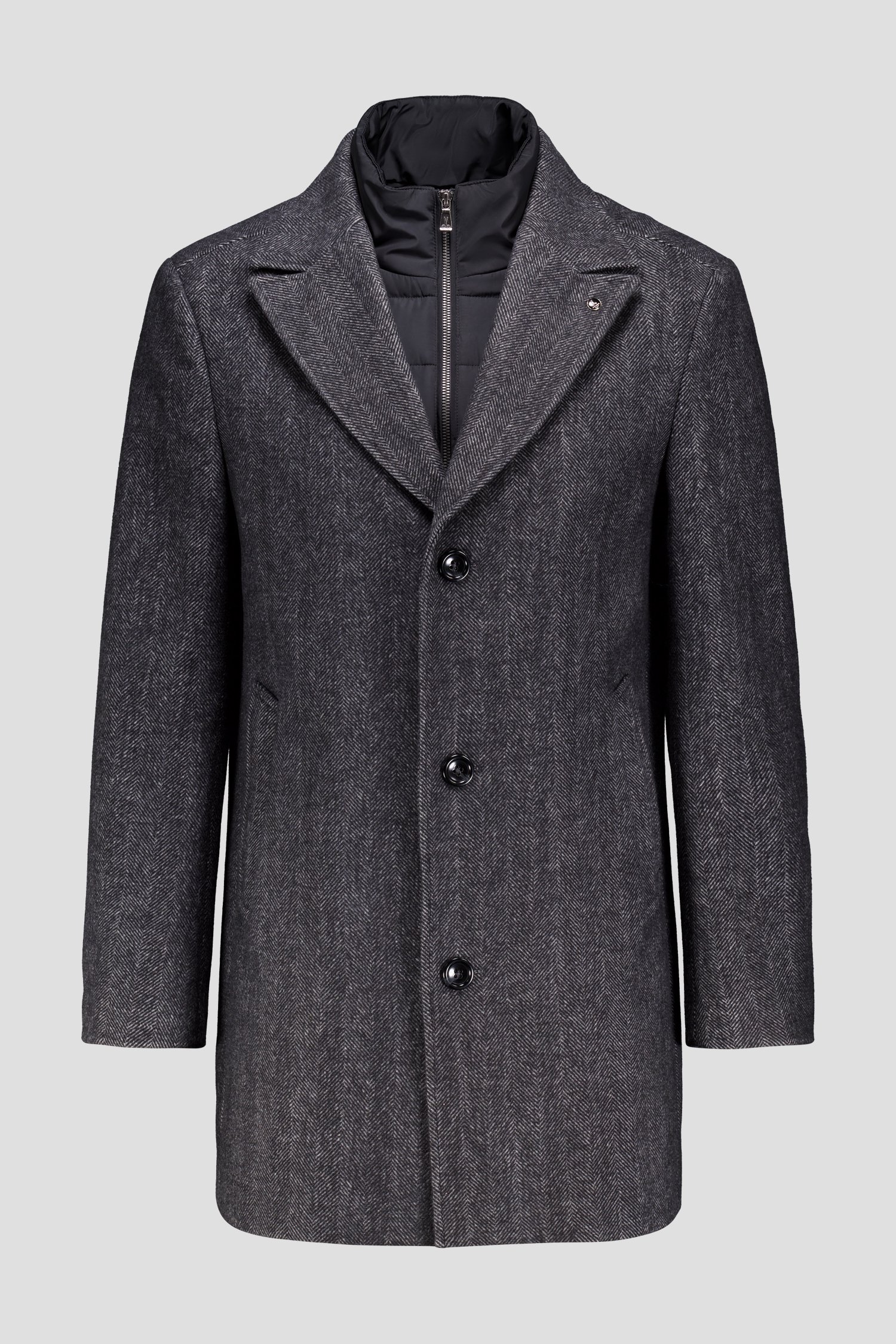 Productfoto 1 van Donkergrijze mantel in tweed door Dansaert Black voor Heren