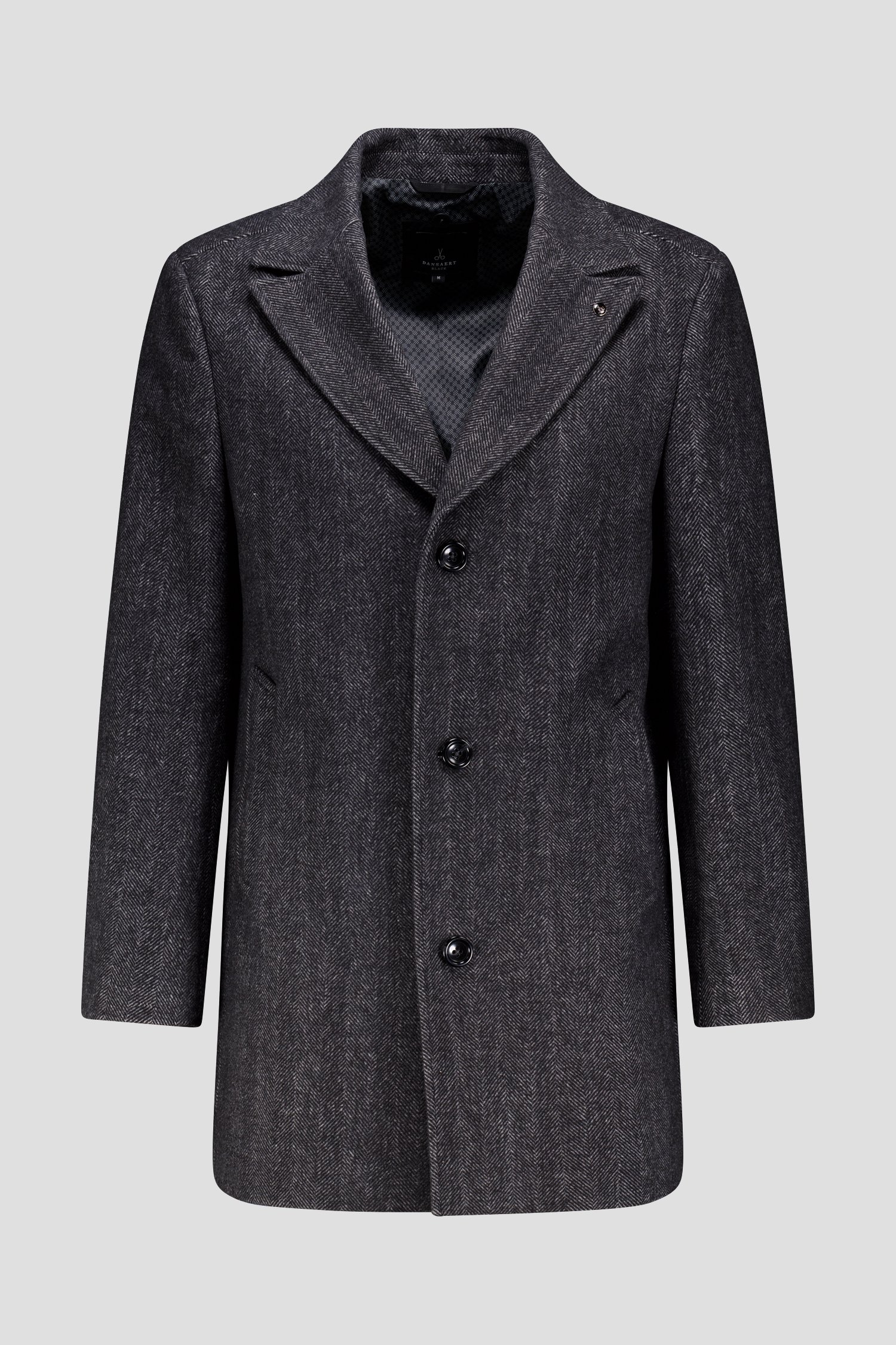 Productfoto 2 van Donkergrijze mantel in tweed door Dansaert Black voor Heren