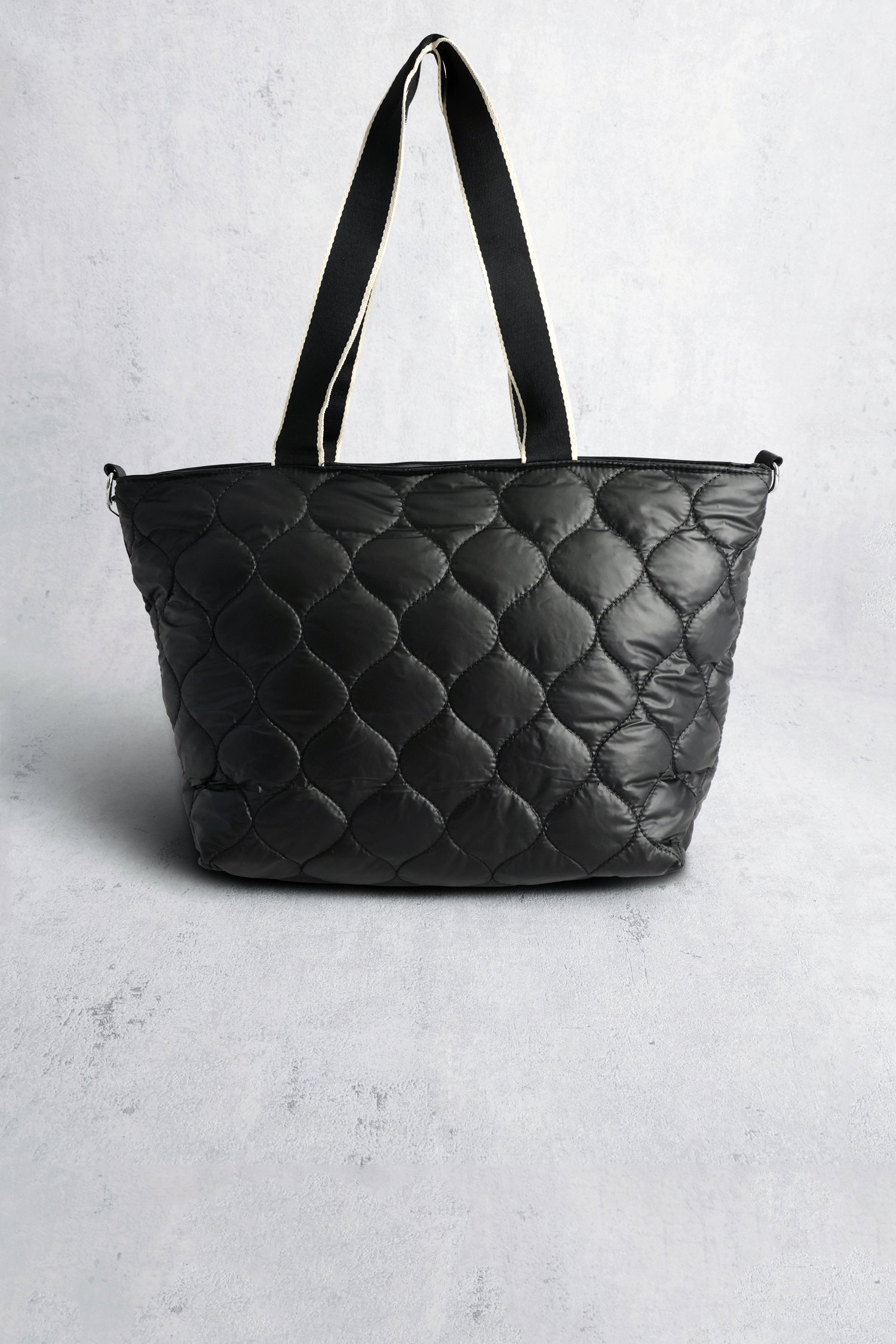 Achterkant van Donkergrijze schoudertas met doorgestikt motief door Liberty Island voor Dames