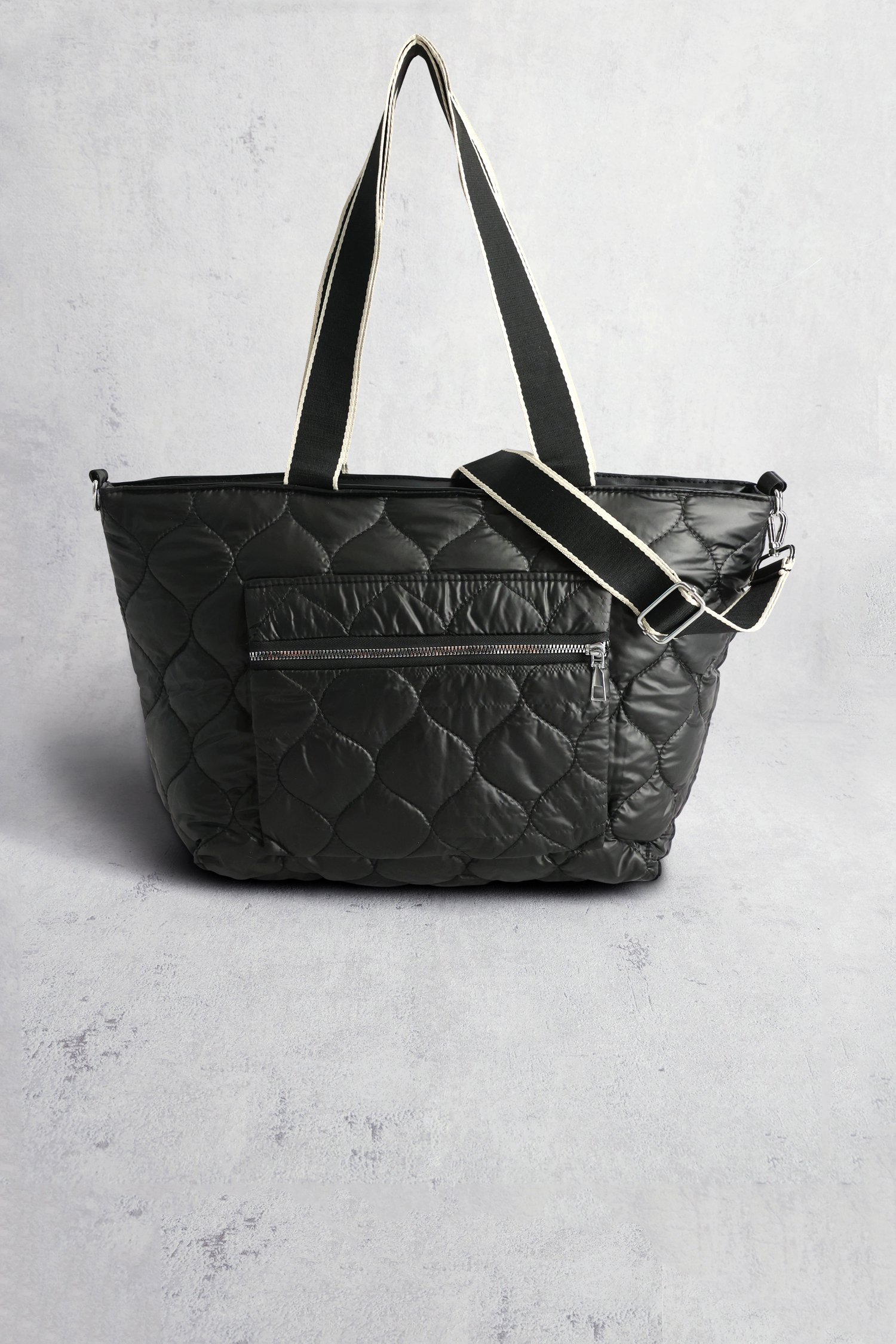 Voorkant van Donkergrijze schoudertas met doorgestikt motief door Liberty Island voor Dames