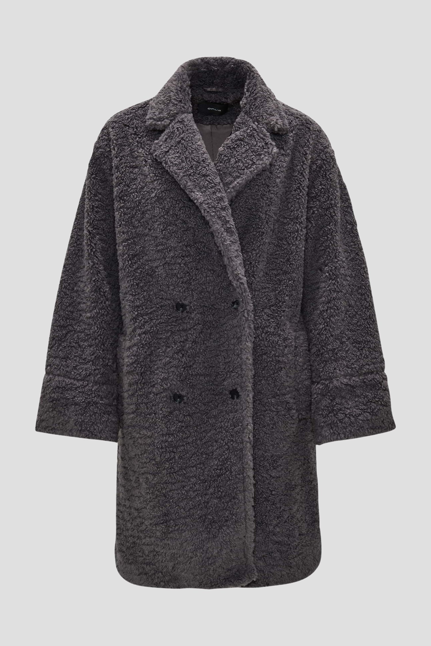 Donkergrijze teddy mantel van Opus voor Dames