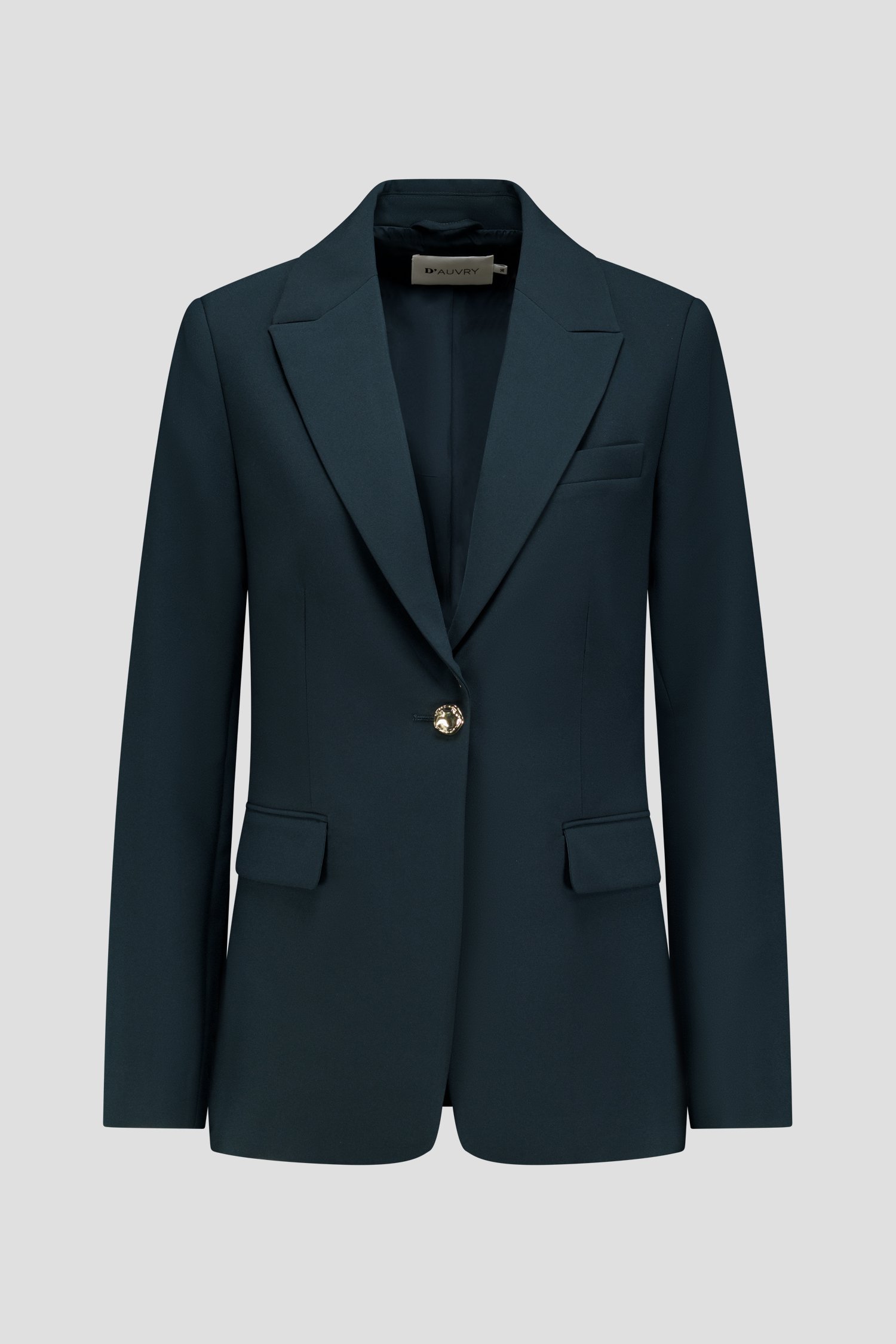 Productfoto 1 van Donkergroene blazer met gouden detailknopen door D'Auvry voor Dames