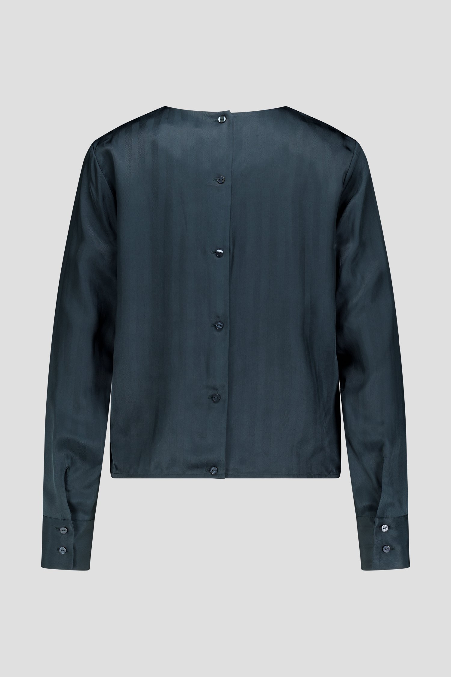 Productfoto 2 van Donkergroene blouse met subtiel gestreept motief door D'Auvry voor Dames