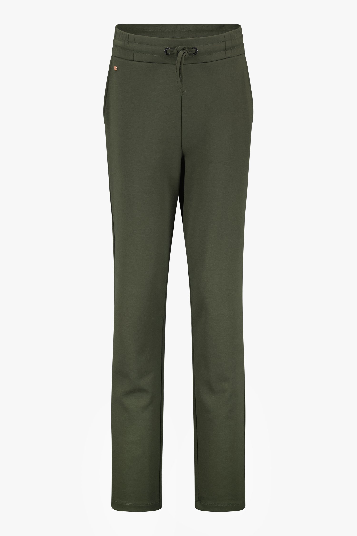 Donkergroene broek met elastische tailleband van Claude Arielle voor Dames