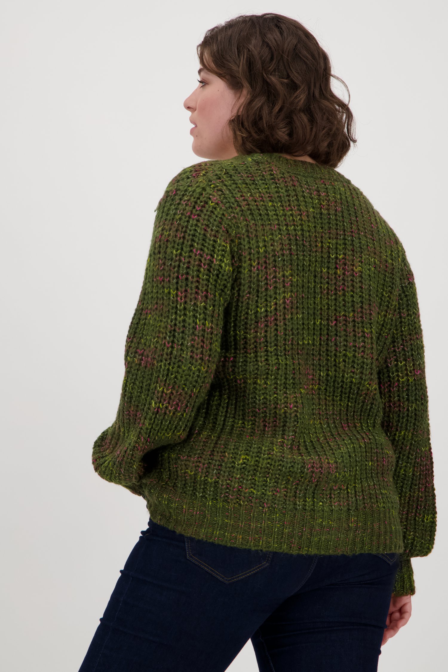 Donkergroene gebreide cardigan van Fransa voor Dames