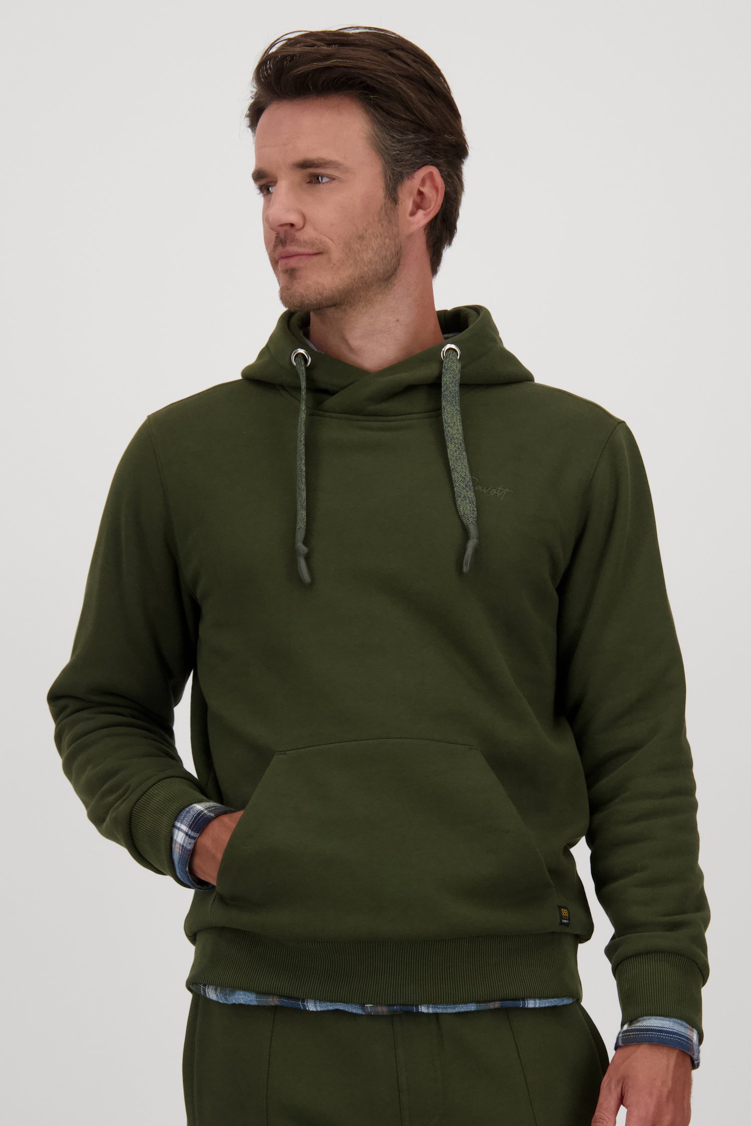 Donkergroene hoodie van Ravøtt voor Heren