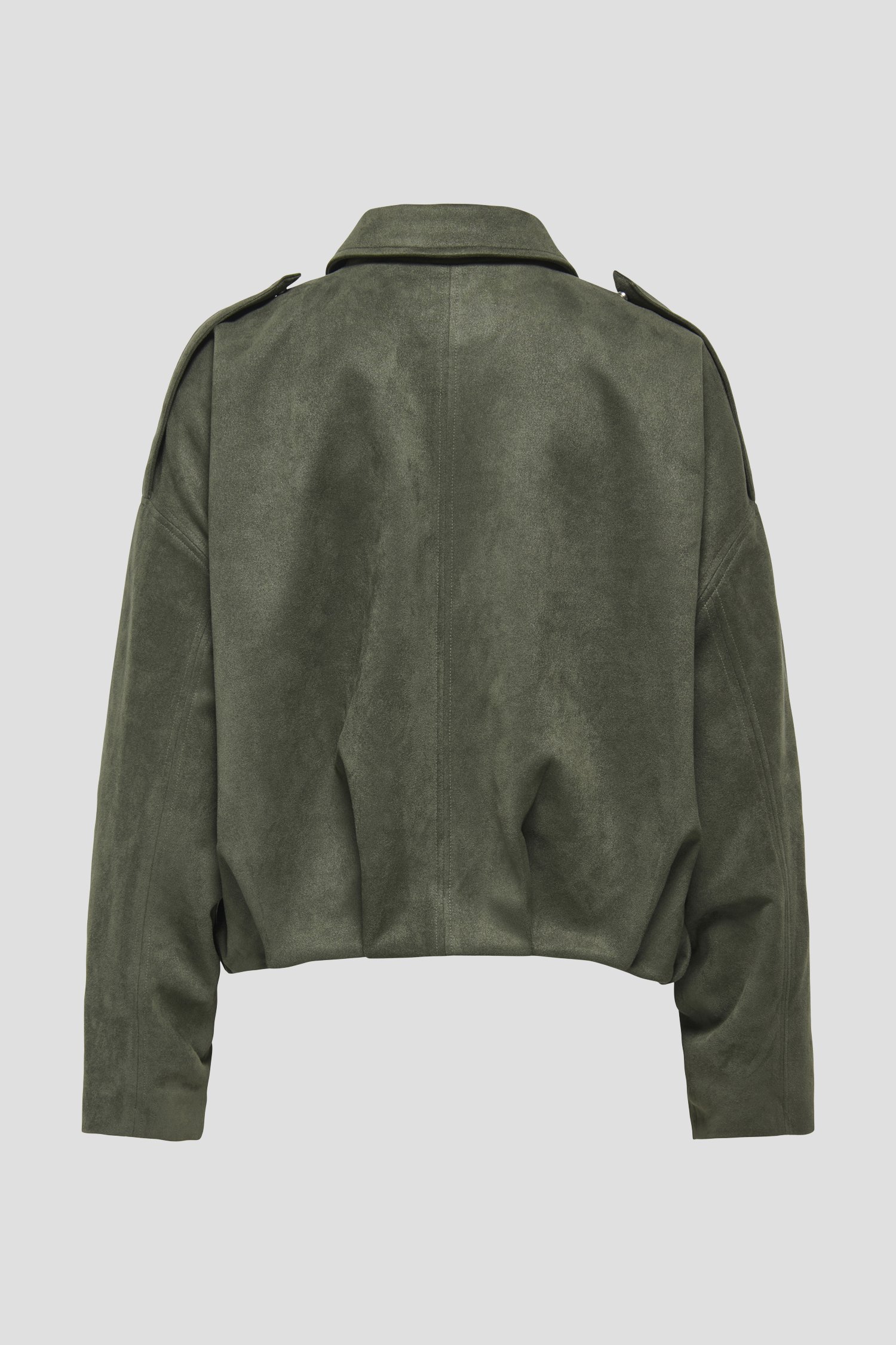 Productfoto 2 van Donkergroene jas in suède look door JDY voor Dames