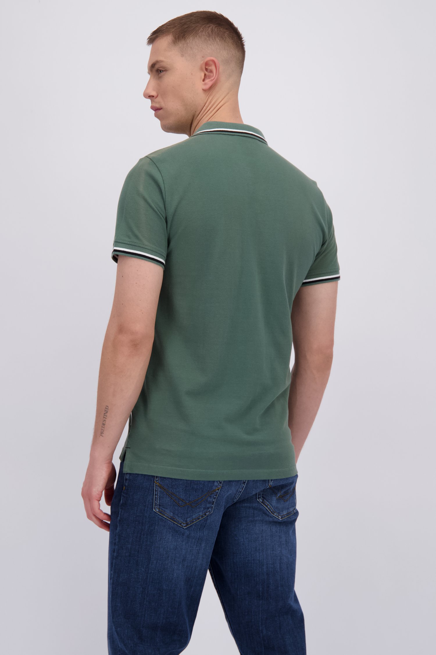 Achterkant van Donkergroene polo met korte mouwen door Only & Sons voor Heren