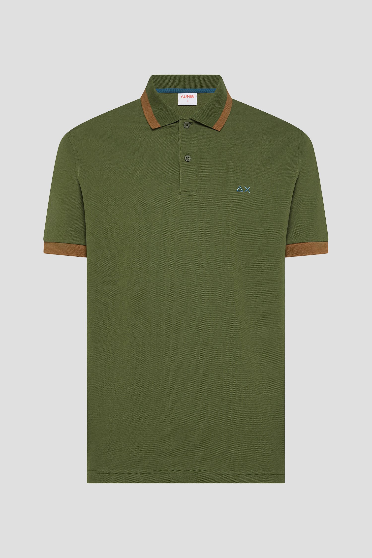 Productfoto 1 van Donkergroene polo met roze accent door Sun68 voor Heren