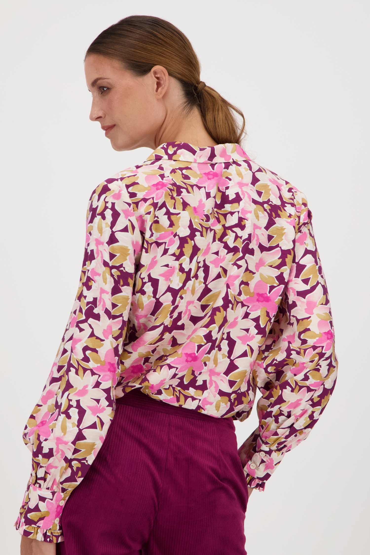 Donkerpaarse blouse met bloemenprint van JDY voor Dames