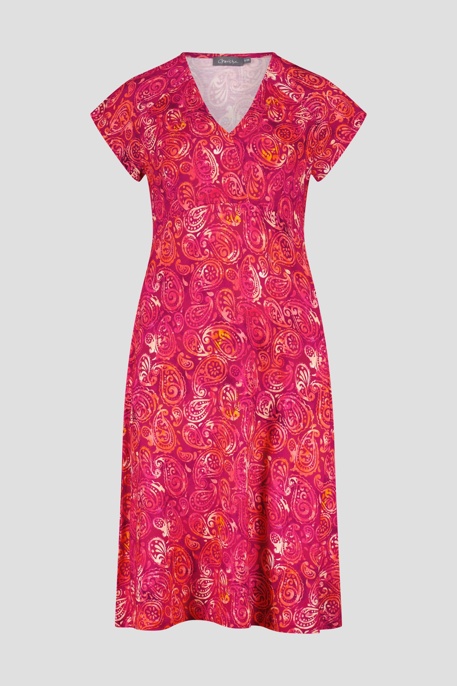 Donkerroze kleedje met paisley print van Geisha voor Dames