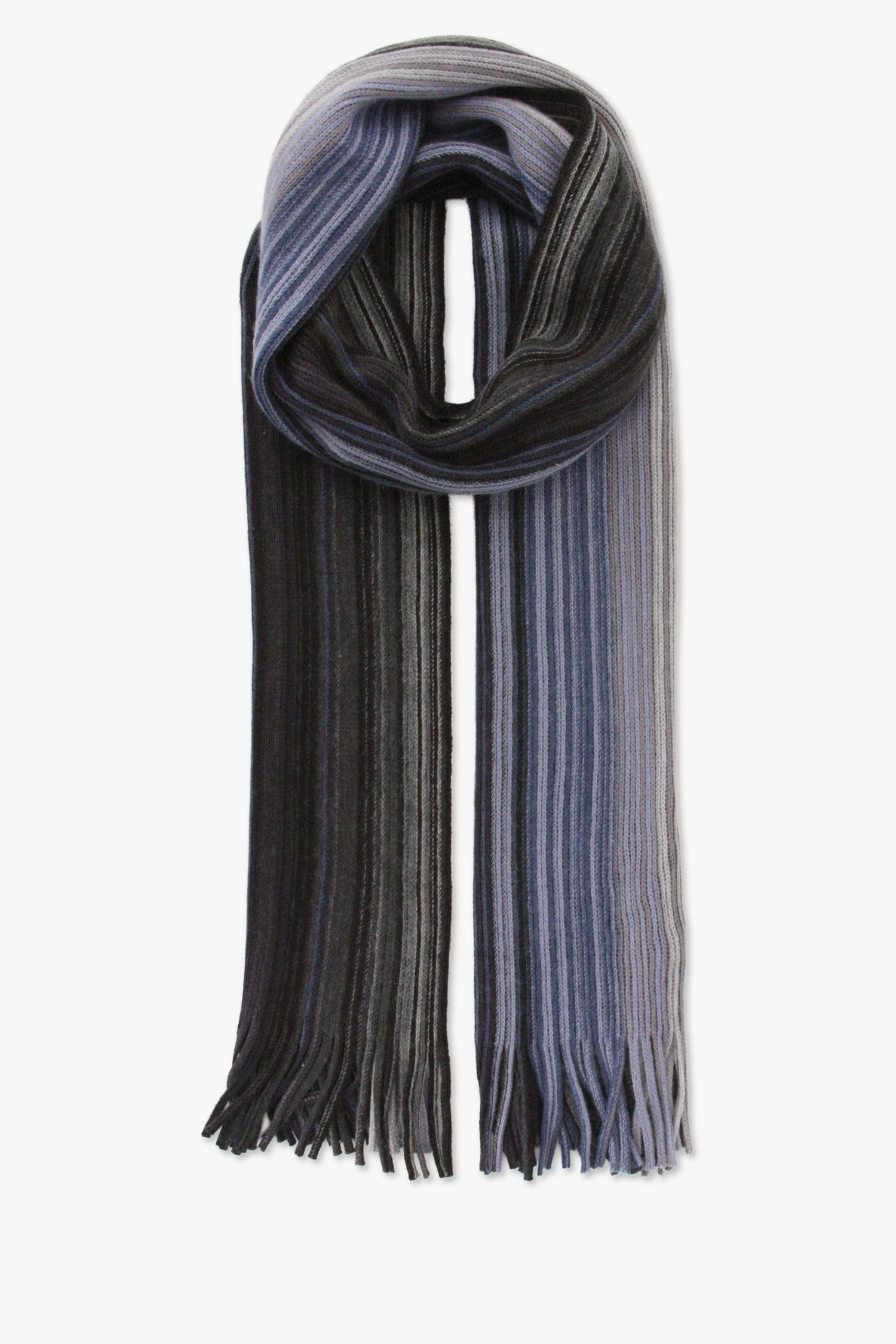 Écharpe à rayures noires et bleues de Michaelis pour Hommes