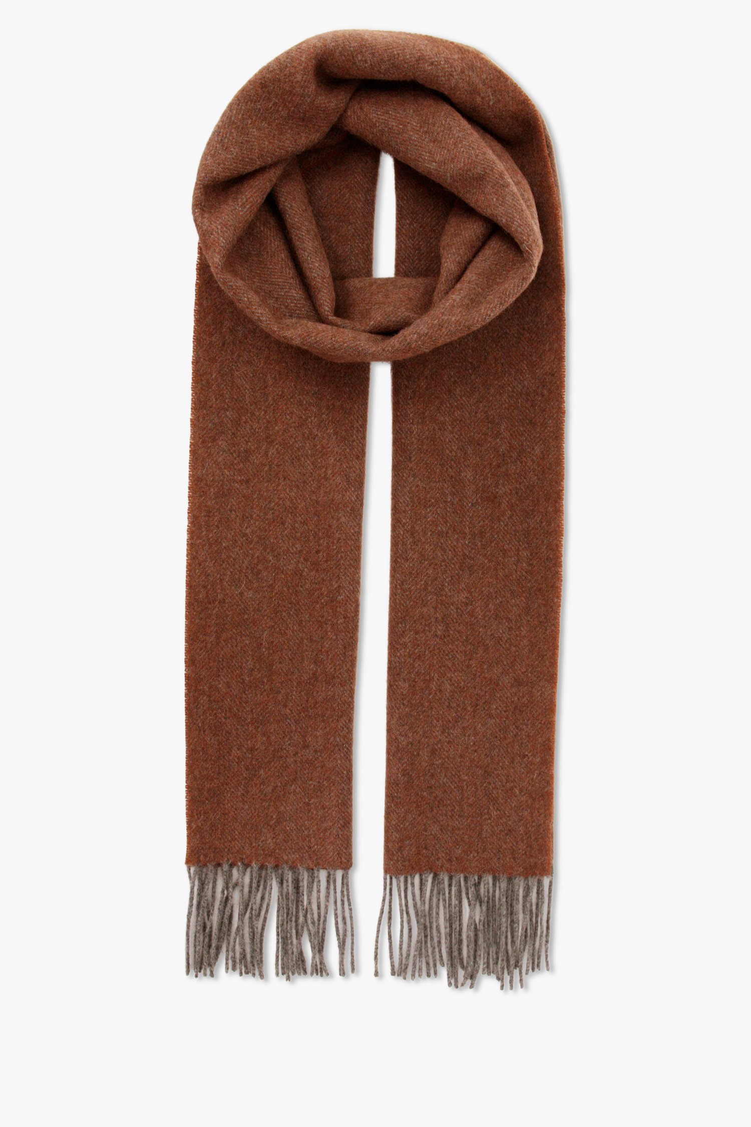 Écharpe en laine rouge-brun de Michaelis pour Hommes