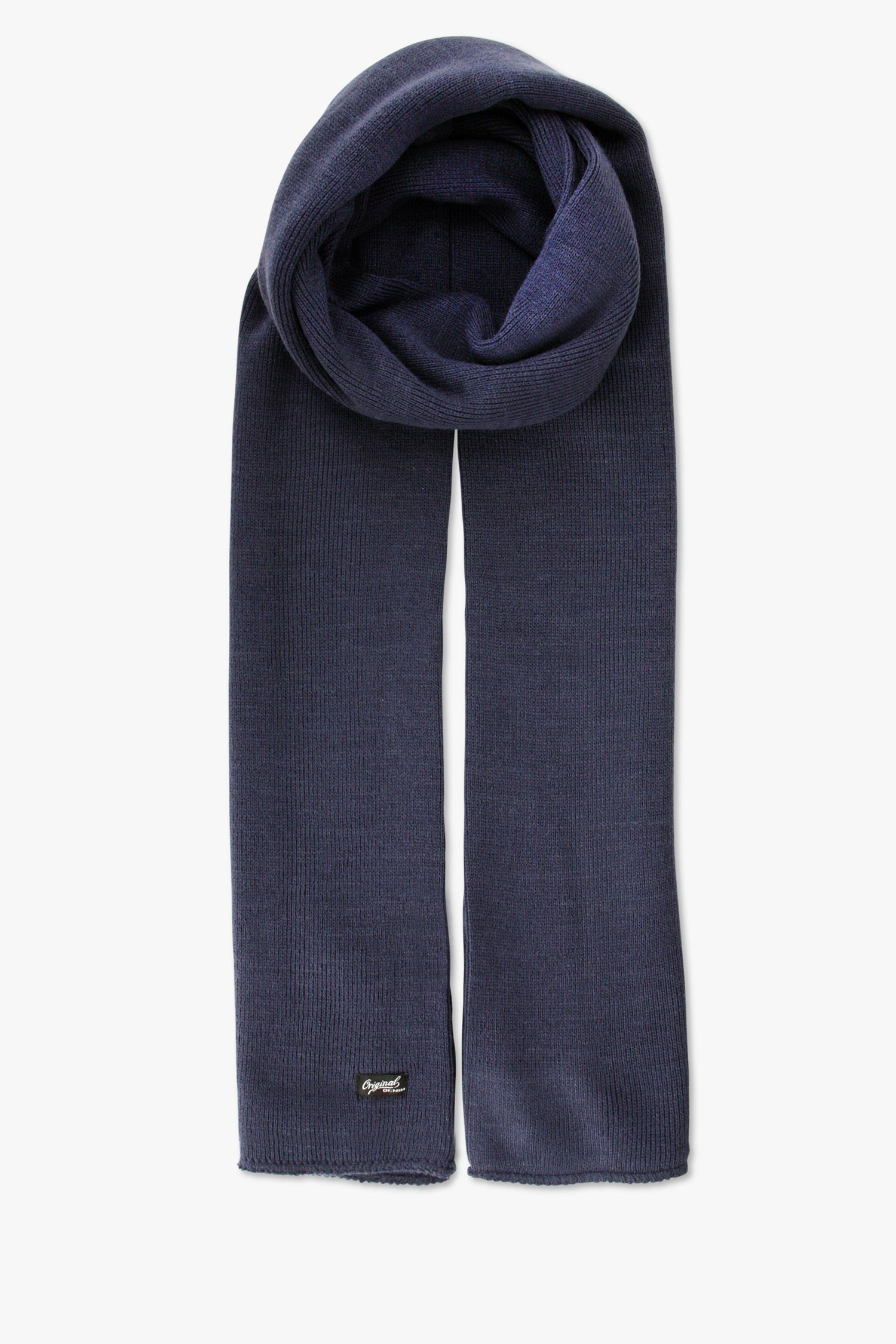Écharpe en tricot côtelé bleu foncé de Jefferson pour Hommes