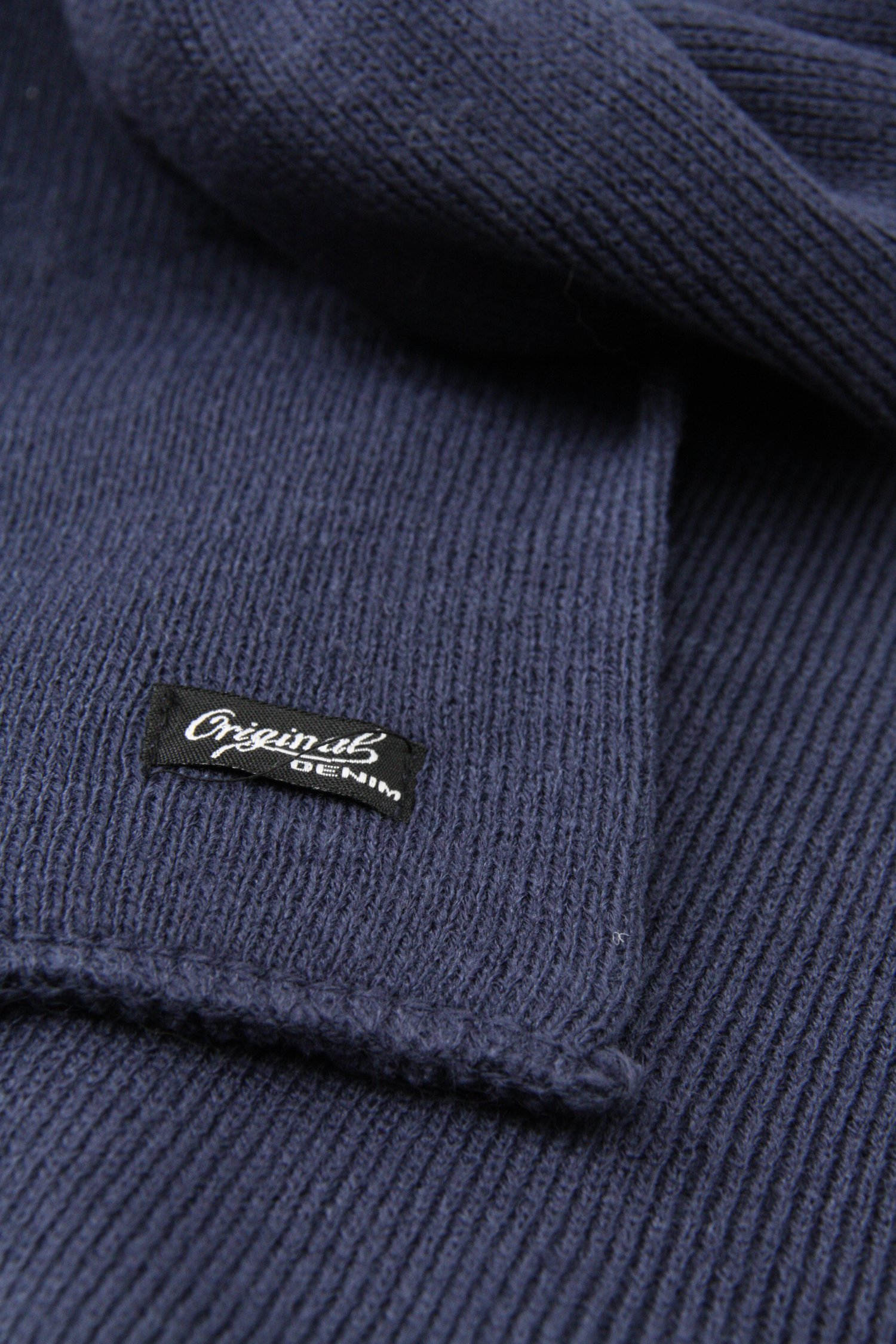 Écharpe en tricot côtelé bleu foncé de Jefferson pour Hommes