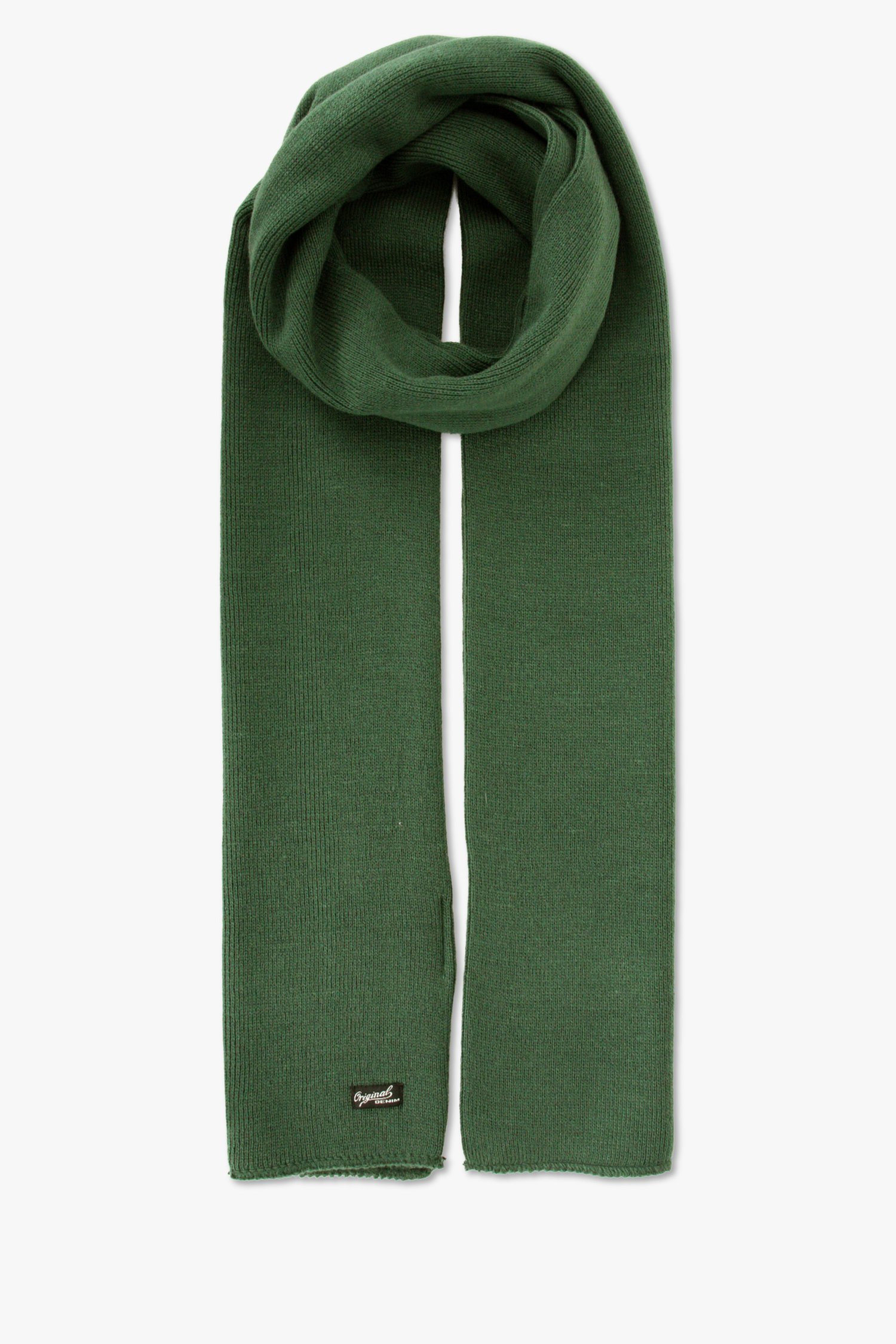Écharpe en tricot côtelé vert foncé de Jefferson pour Hommes