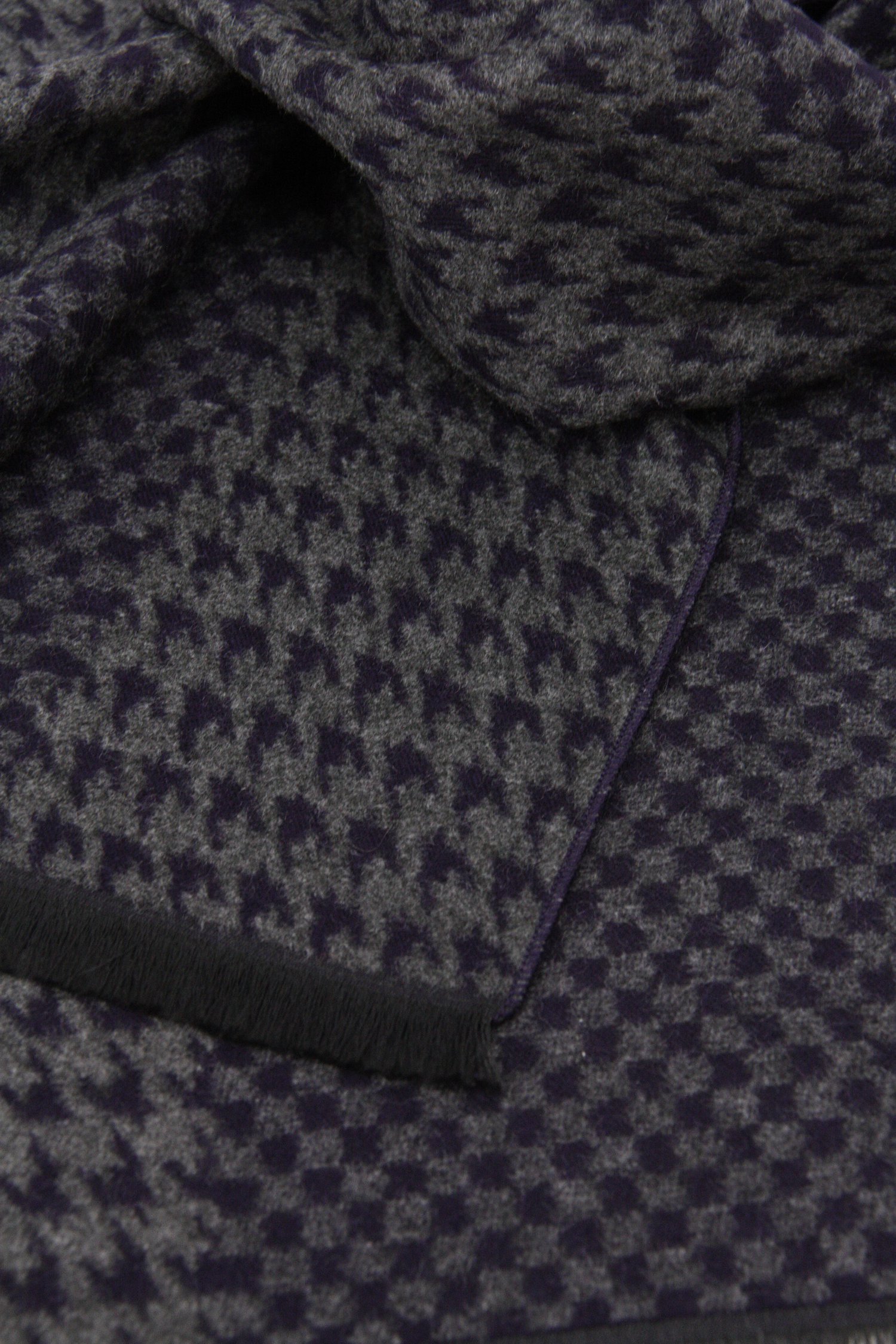 Écharpe grise avec motif pied-de-poule bleu de Michaelis pour Hommes