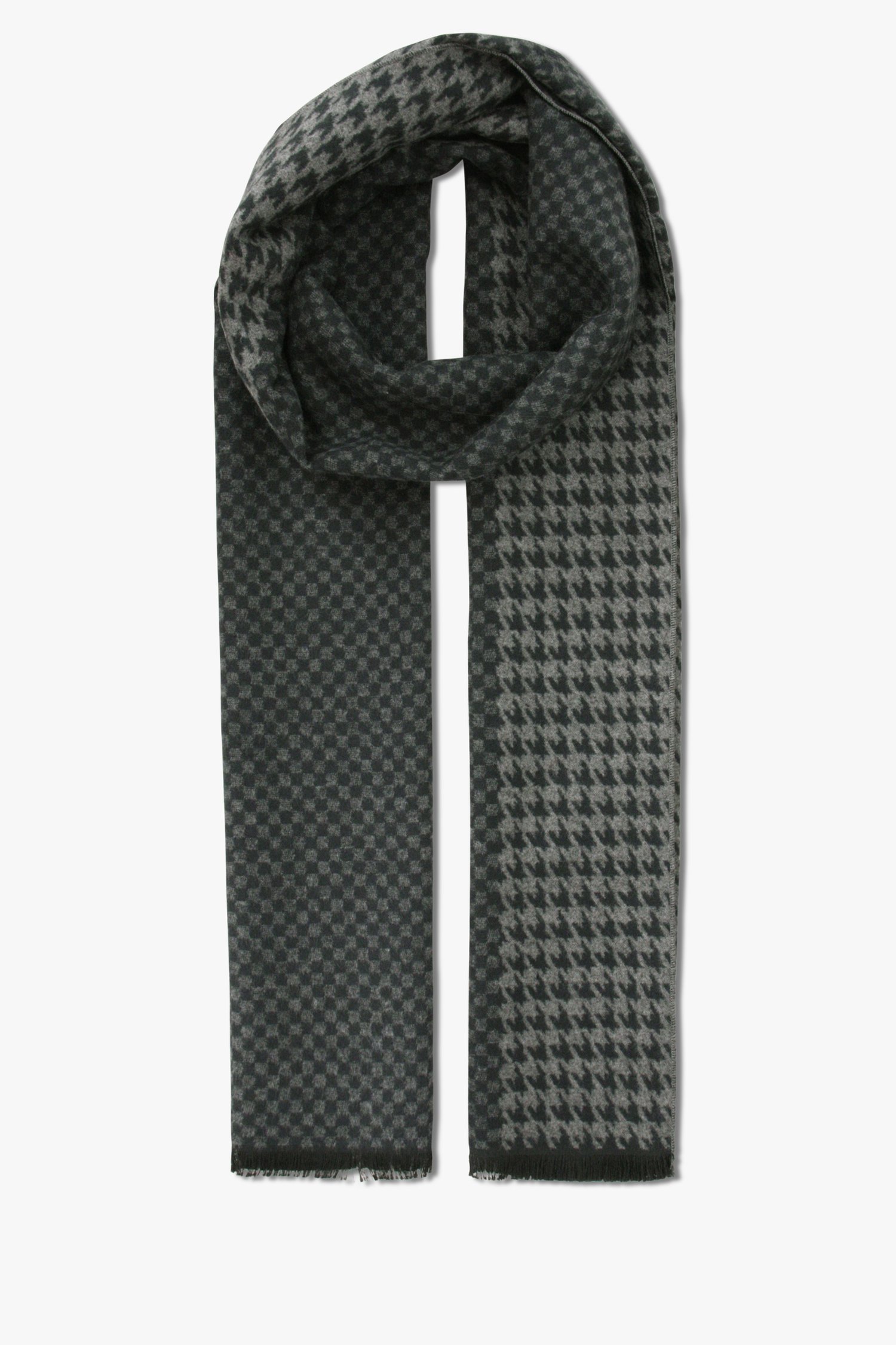 Écharpe grise avec motif pied-de-poule vert de Michaelis pour Hommes