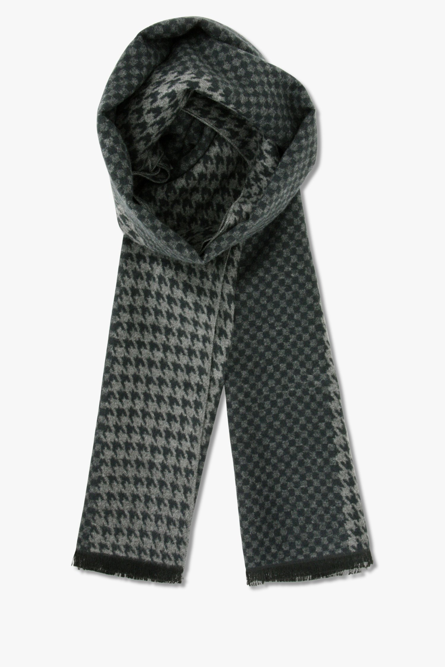 Écharpe grise avec motif pied-de-poule vert de Michaelis pour Hommes