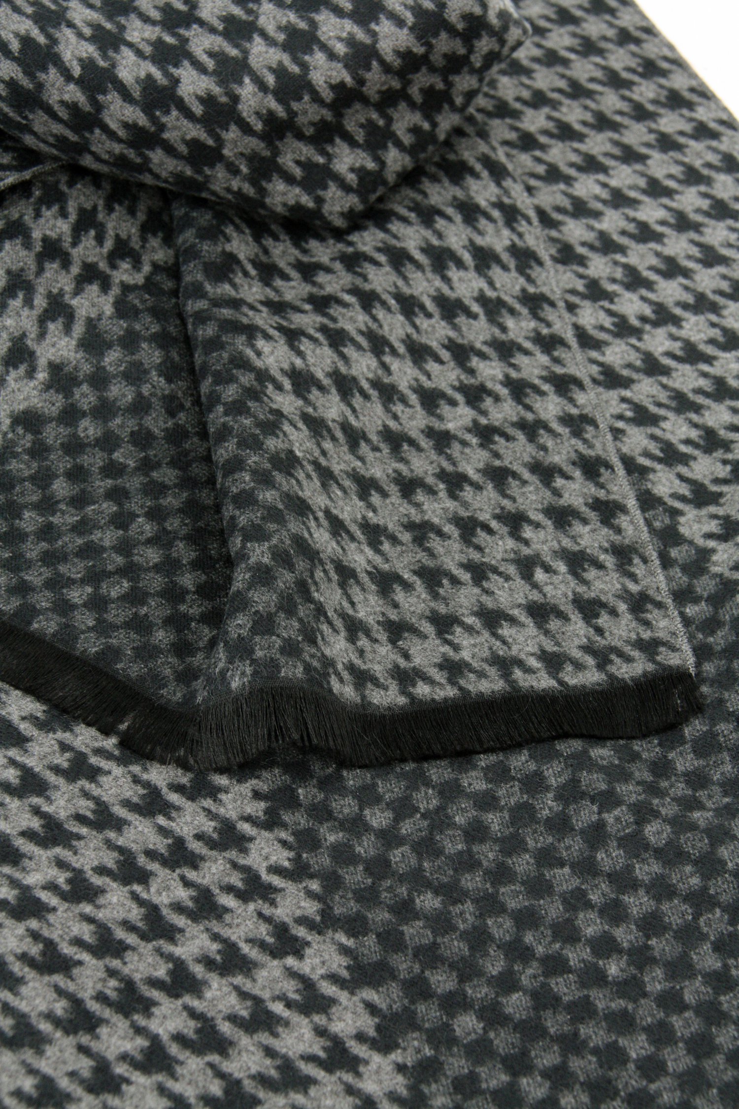 Écharpe grise avec motif pied-de-poule vert de Michaelis pour Hommes