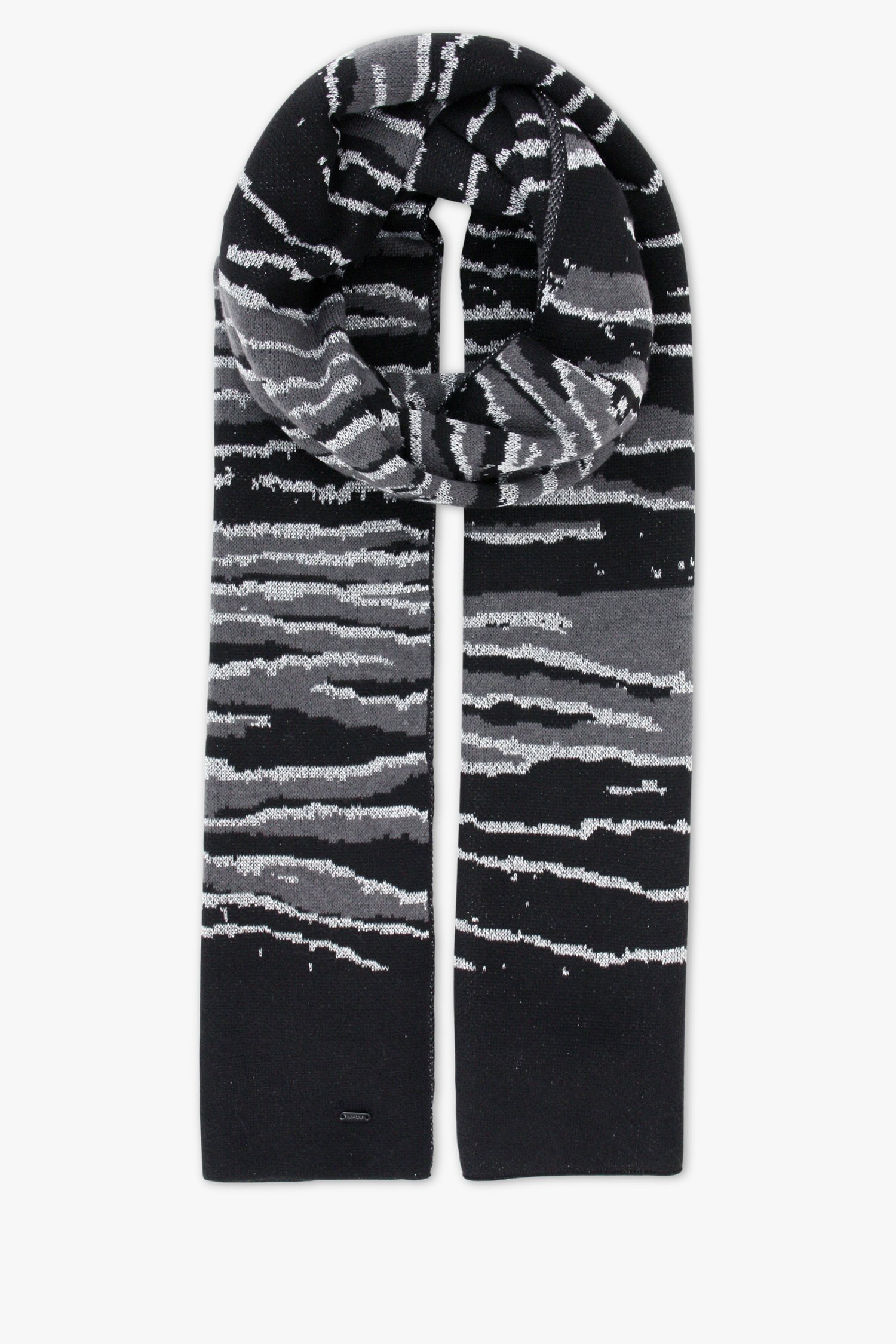 Écharpe noire avec motif argenté de Opus pour Femmes