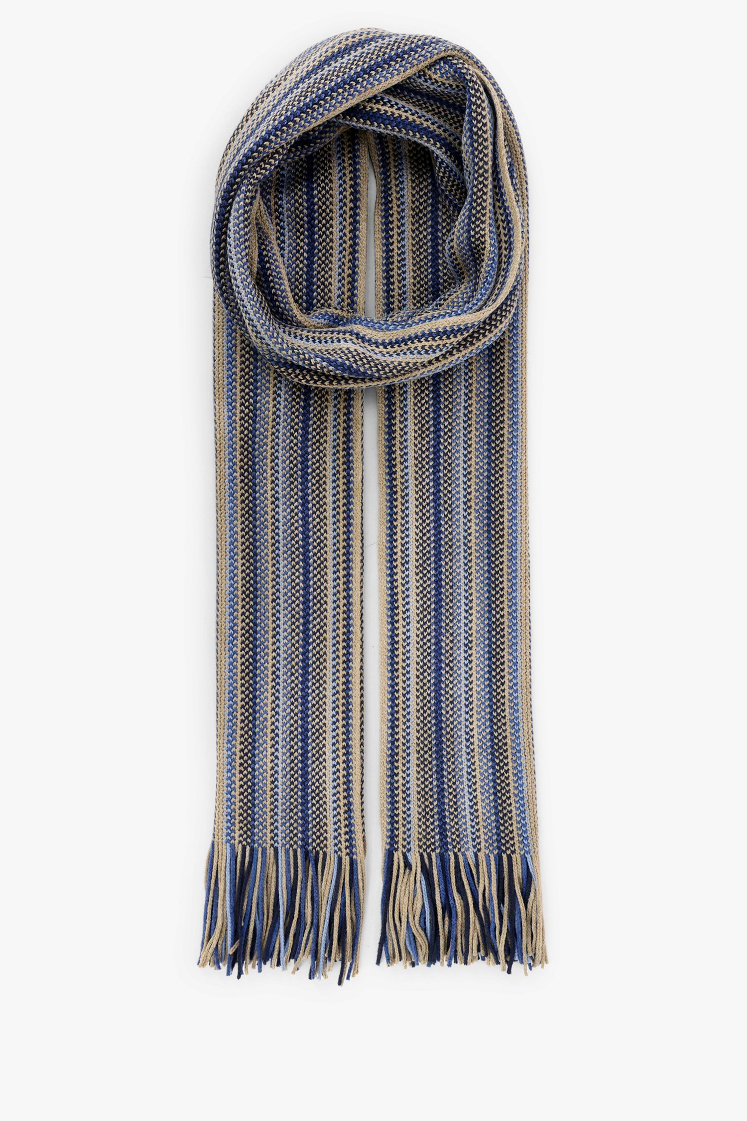 Écharpe rayée bleue de Michaelis pour Hommes