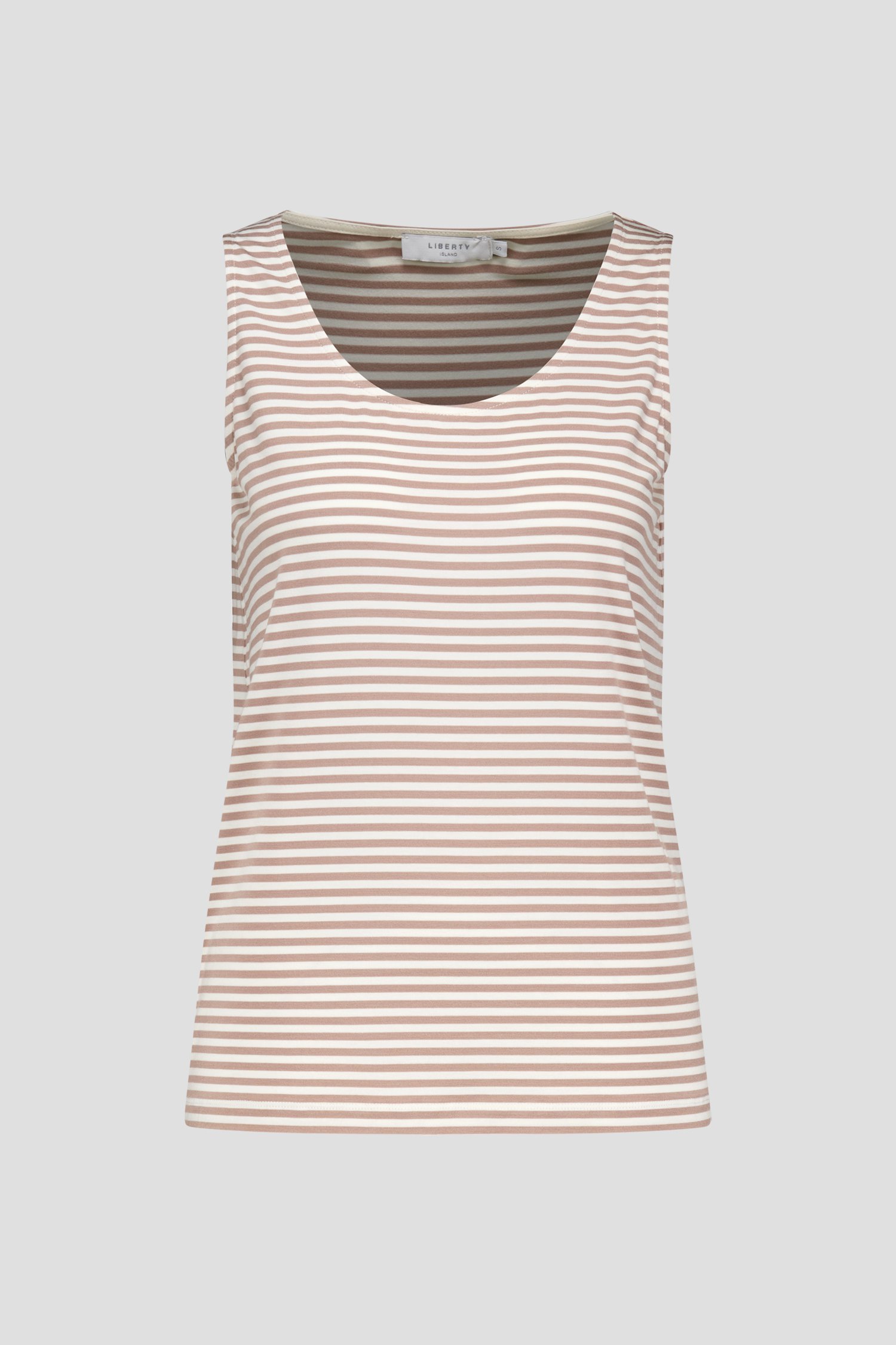 Ecru-beige gestreept topje met brede bandjes van Liberty Island voor Dames