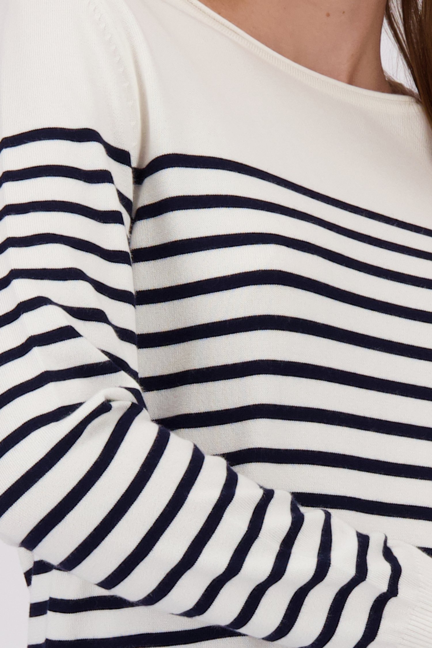 Ecru-blauw gestreept truitje van More & More voor Dames