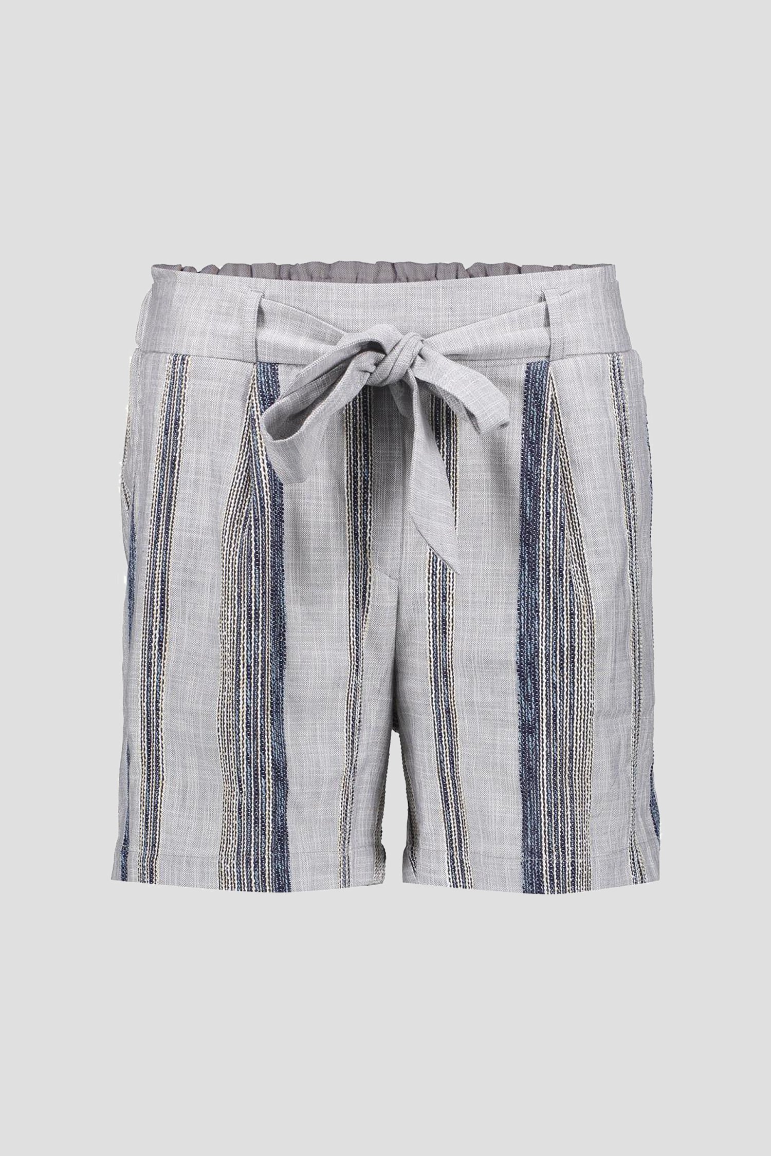 Ecru-blauwe paperbag short met gestreept motief van Geisha voor Dames